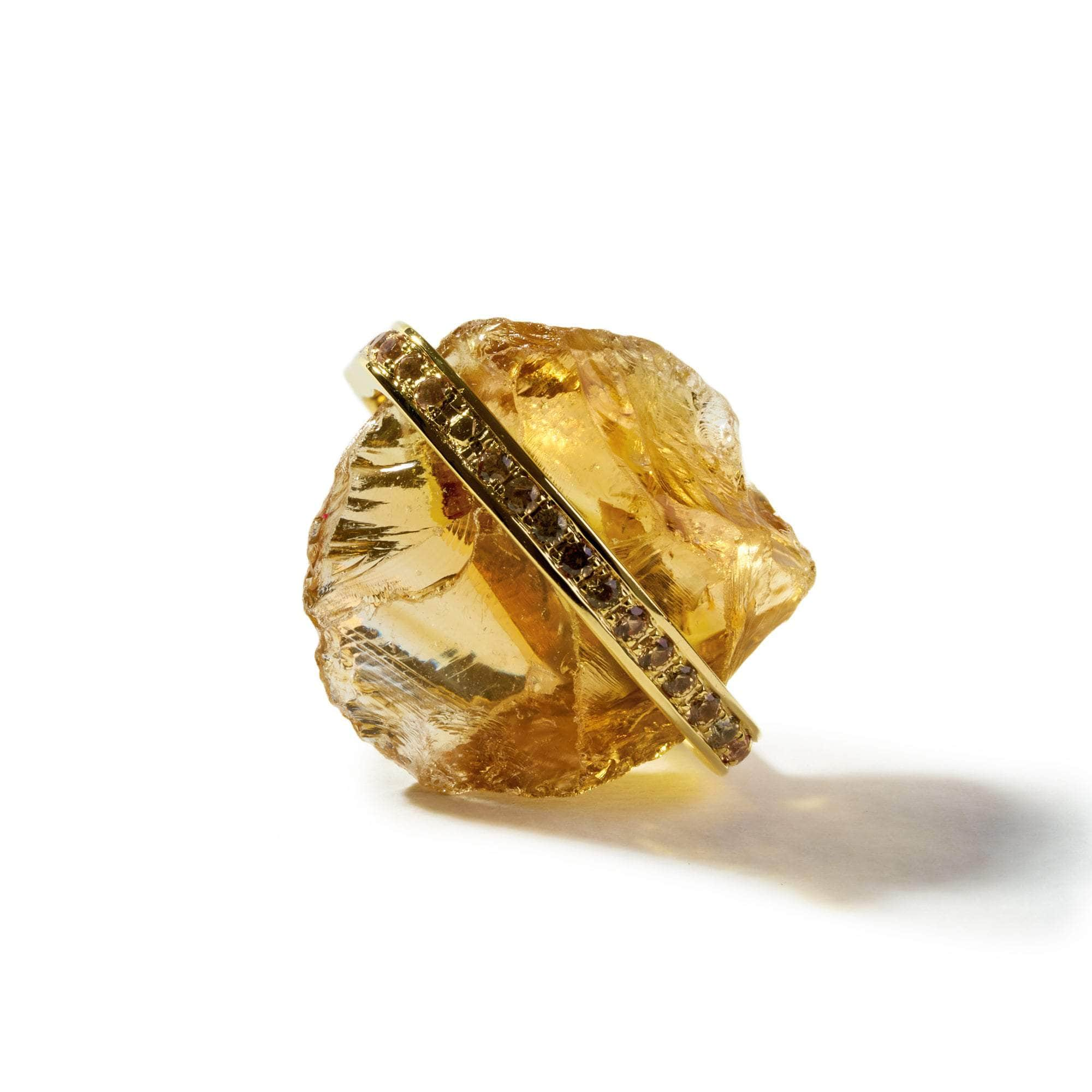 Payne Rough Citrine and Yellow Sapphire Ring GERMAN KABIRSKI