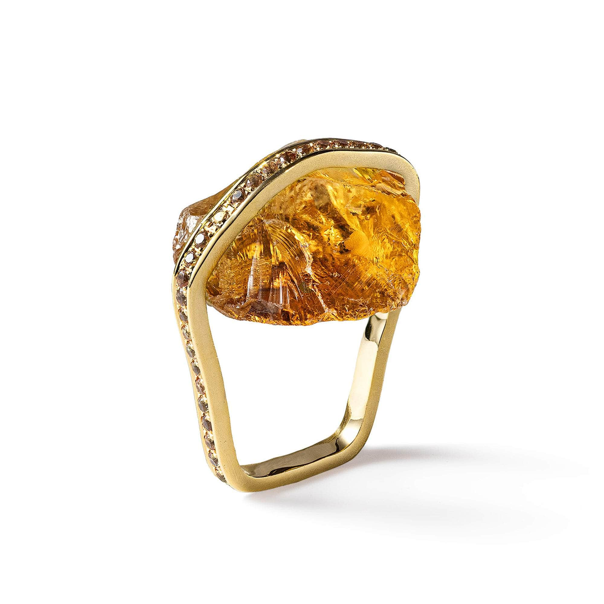 Payne Rough Citrine and Yellow Sapphire Ring GERMAN KABIRSKI