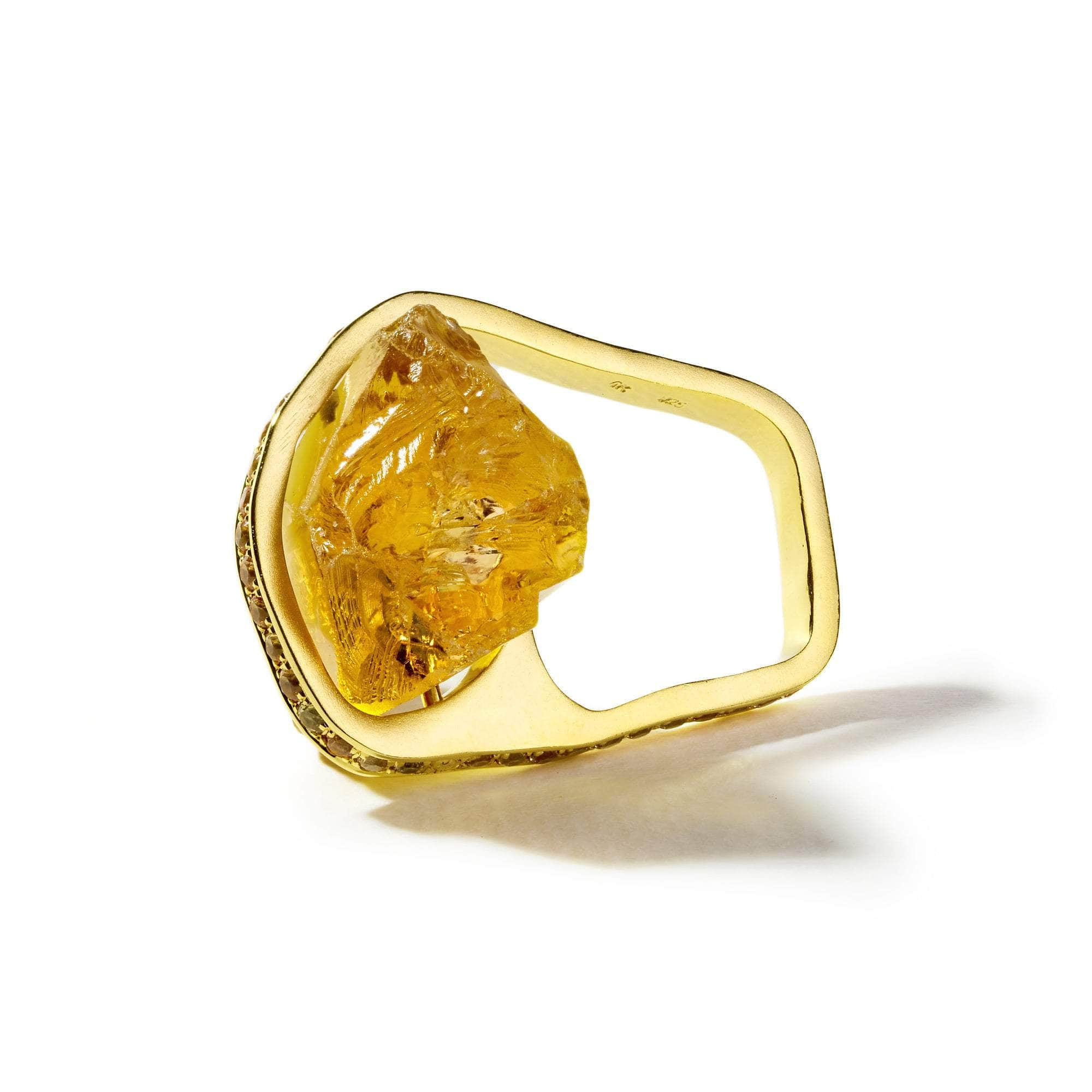 Payne Rough Citrine and Yellow Sapphire Ring GERMAN KABIRSKI