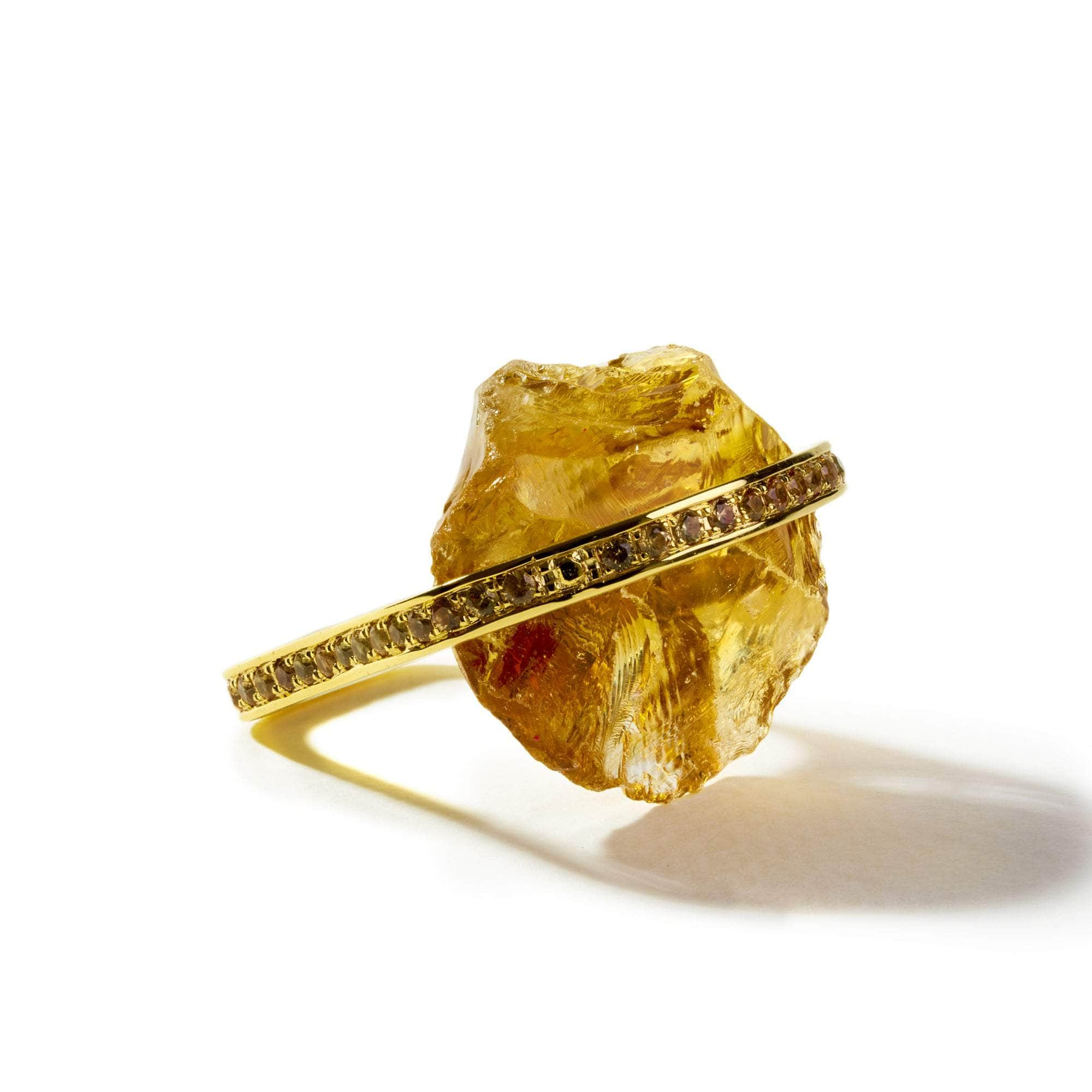 Payne Rough Citrine and Yellow Sapphire Ring GERMAN KABIRSKI