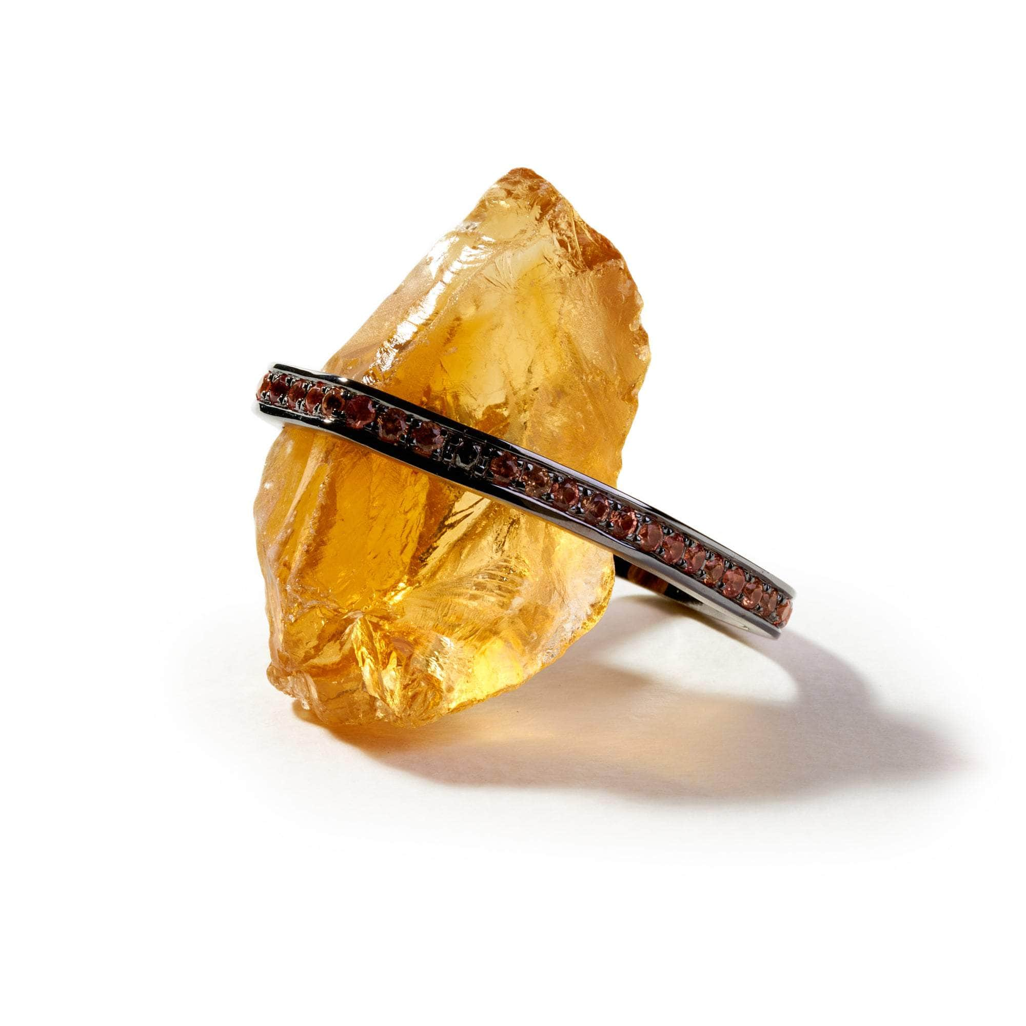 Geiger Rough Citrine and Orange Sapphire Ring GERMAN KABIRSKI