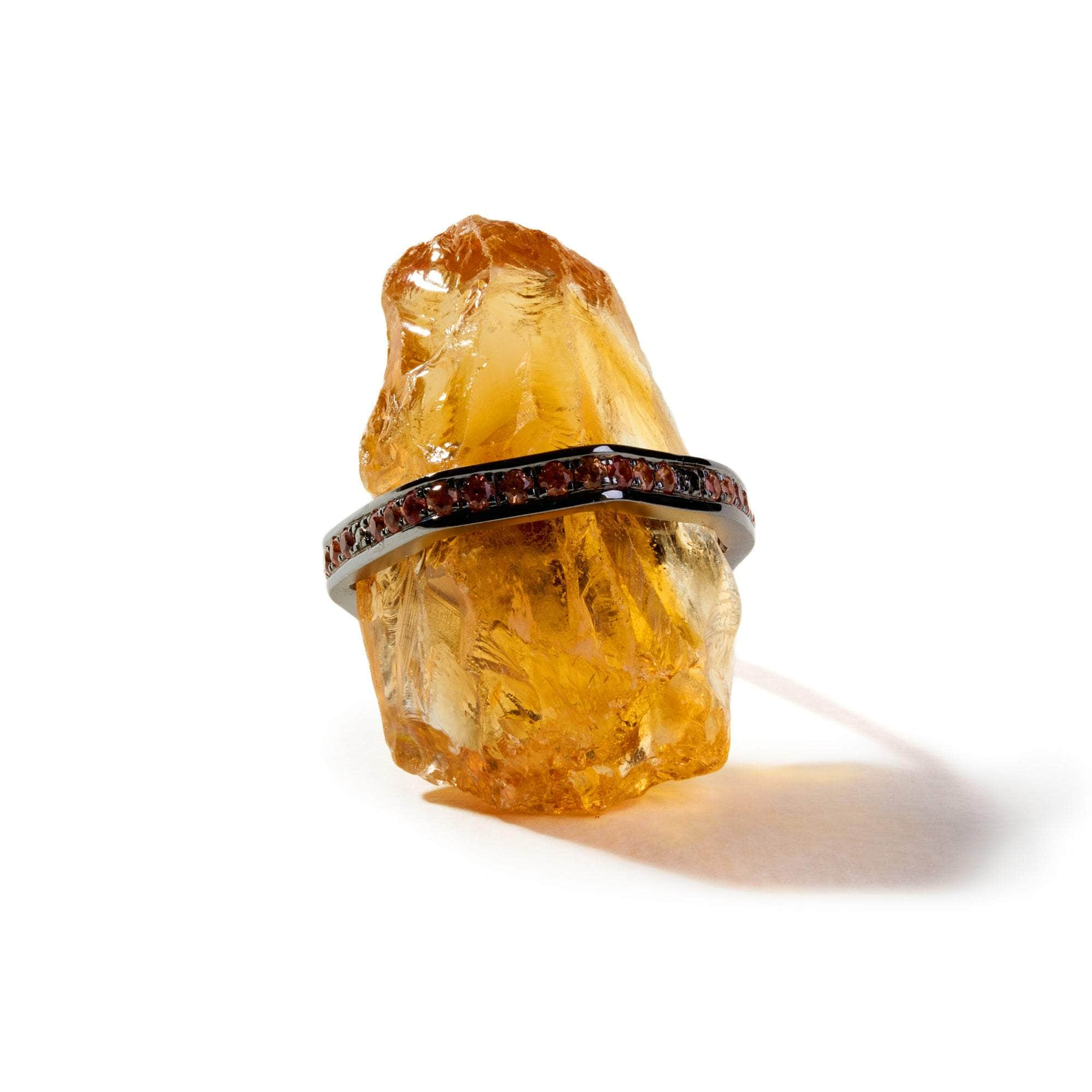 Geiger Rough Citrine and Orange Sapphire Ring GERMAN KABIRSKI