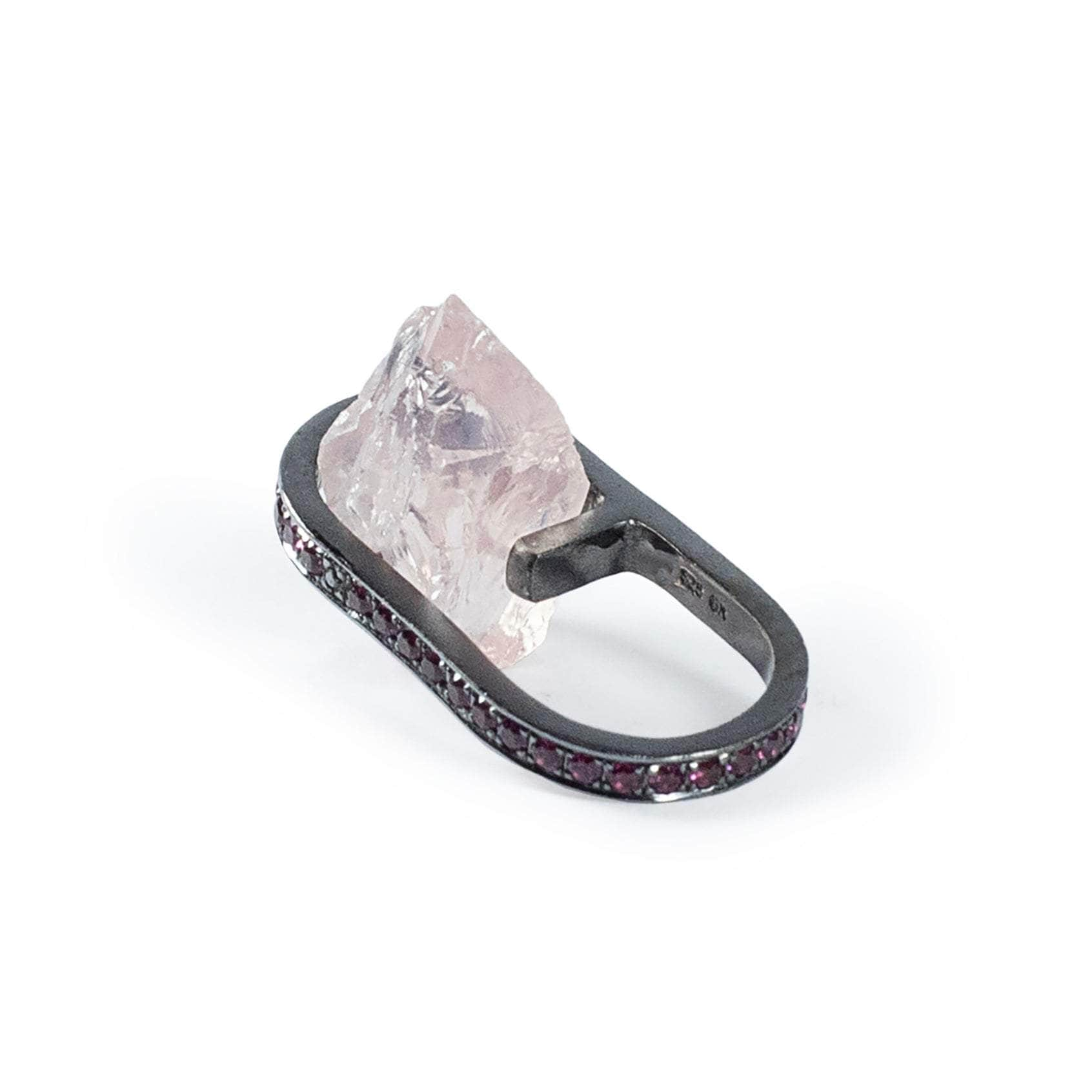 Hedy Rough Rose Quartz and Rhodolite Ring GERMAN KABIRSKI