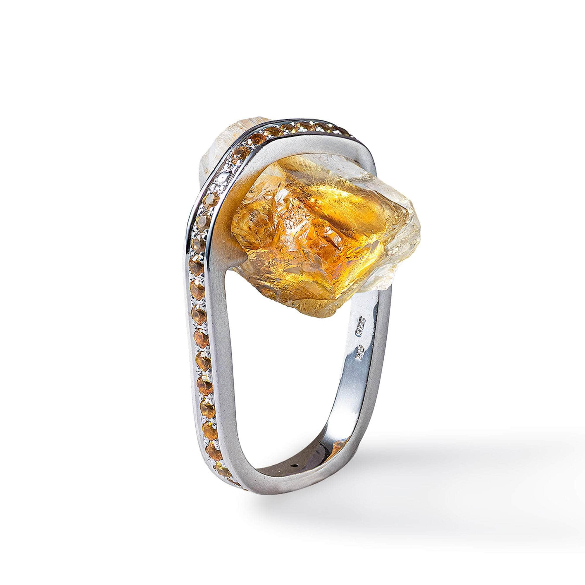 Vido Rough Citrine and Yellow Sapphire Ring GERMAN KABIRSKI