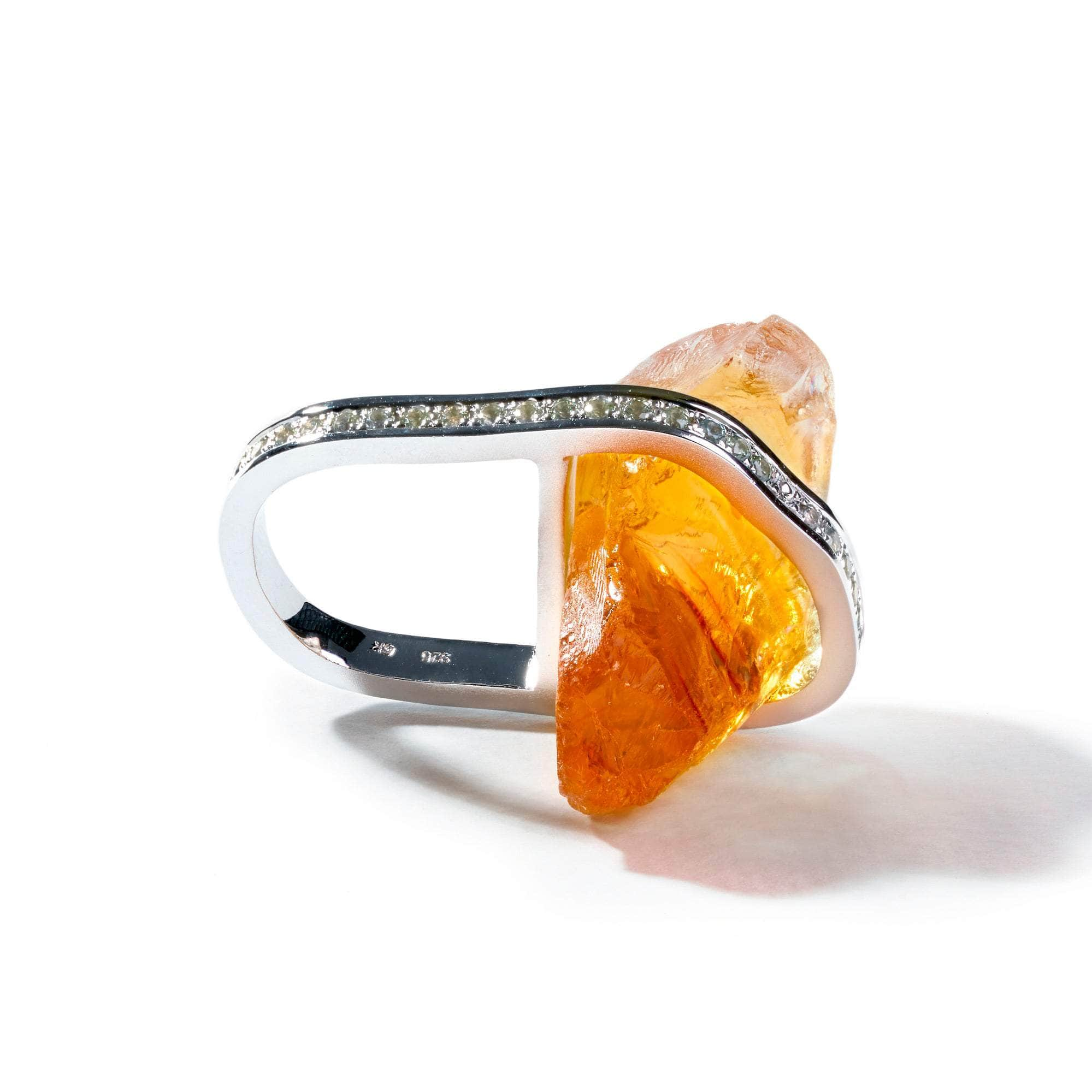 Jeo Rough Citrine and Green Sapphire Ring GERMAN KABIRSKI