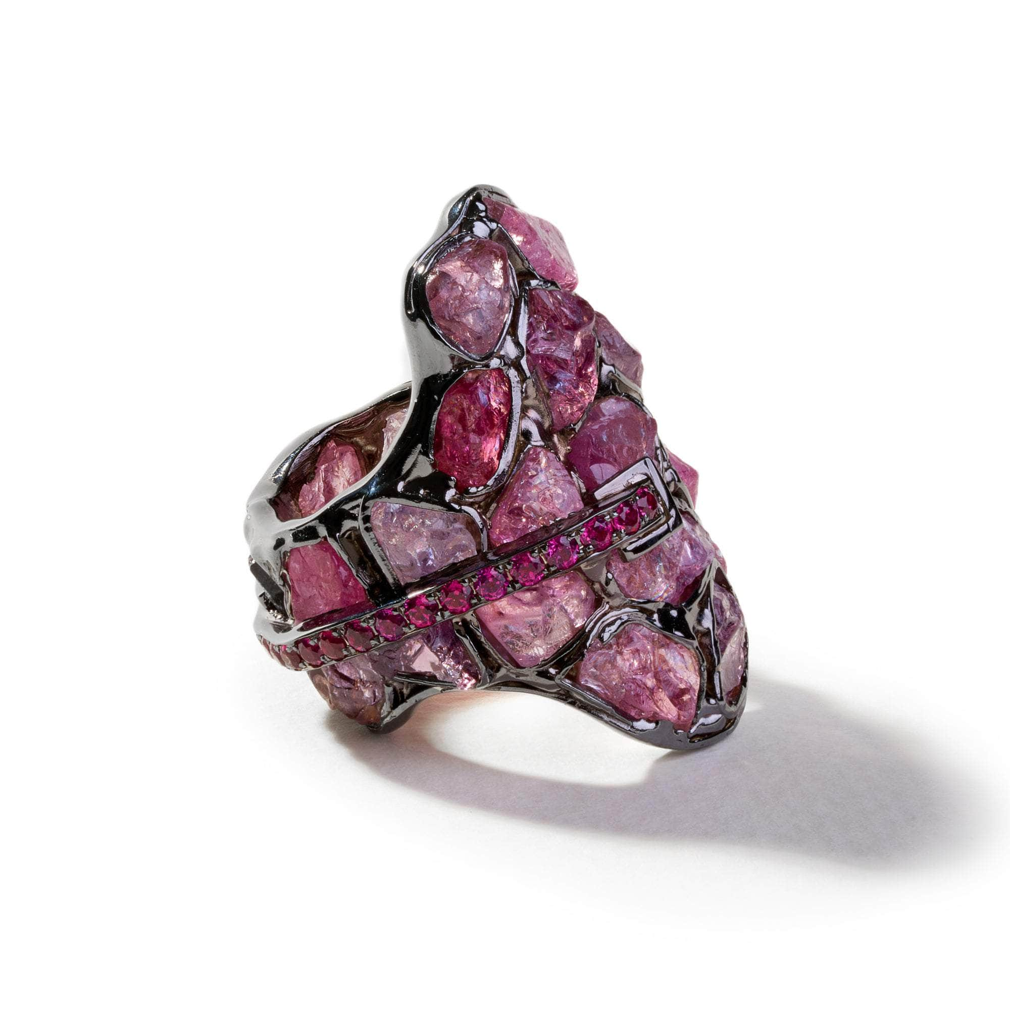 Scipio Rough Spinel and Rhodolite Ring GERMAN KABIRSKI