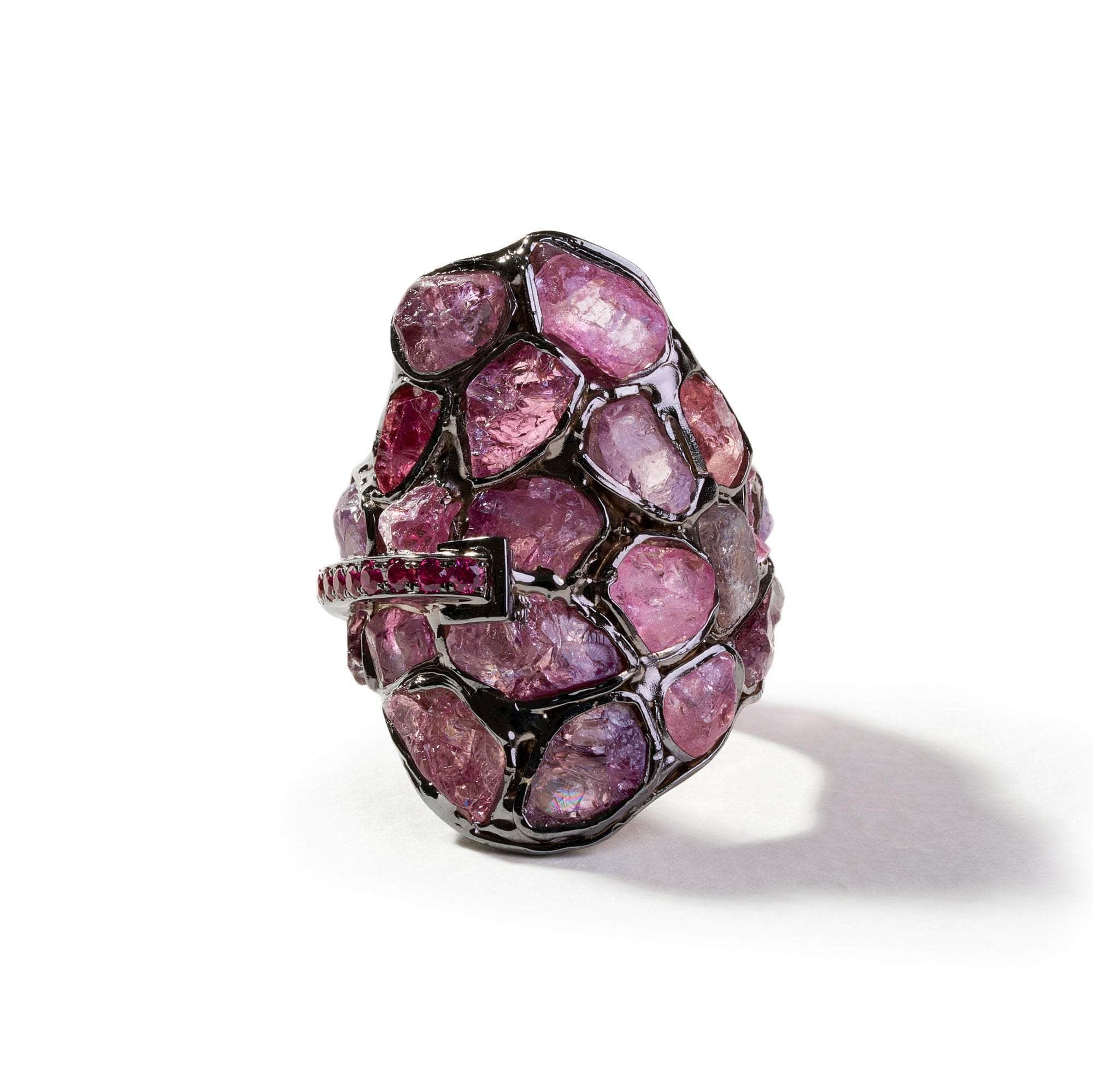 Scipio Rough Spinel and Rhodolite Ring GERMAN KABIRSKI