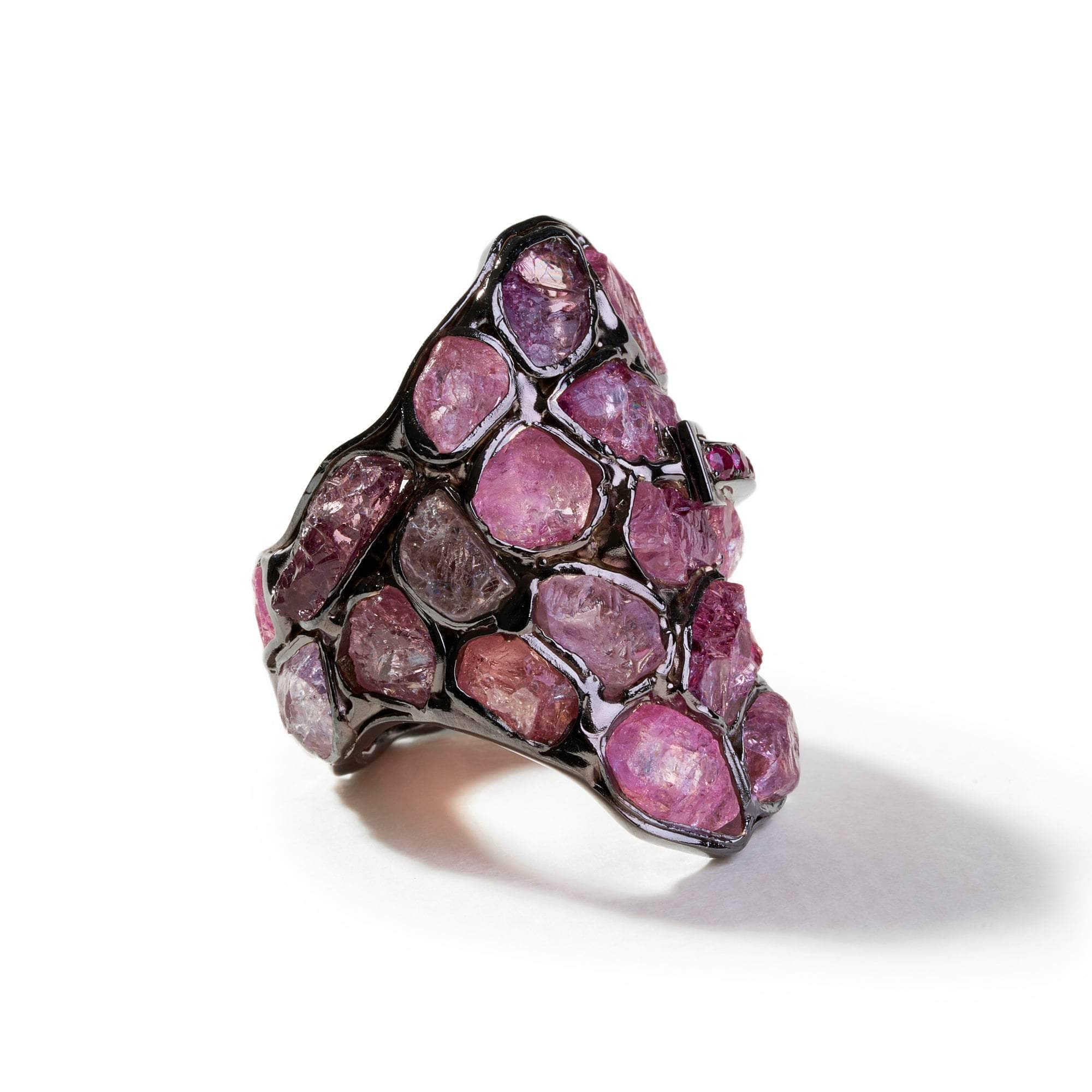 Scipio Rough Spinel and Rhodolite Ring GERMAN KABIRSKI