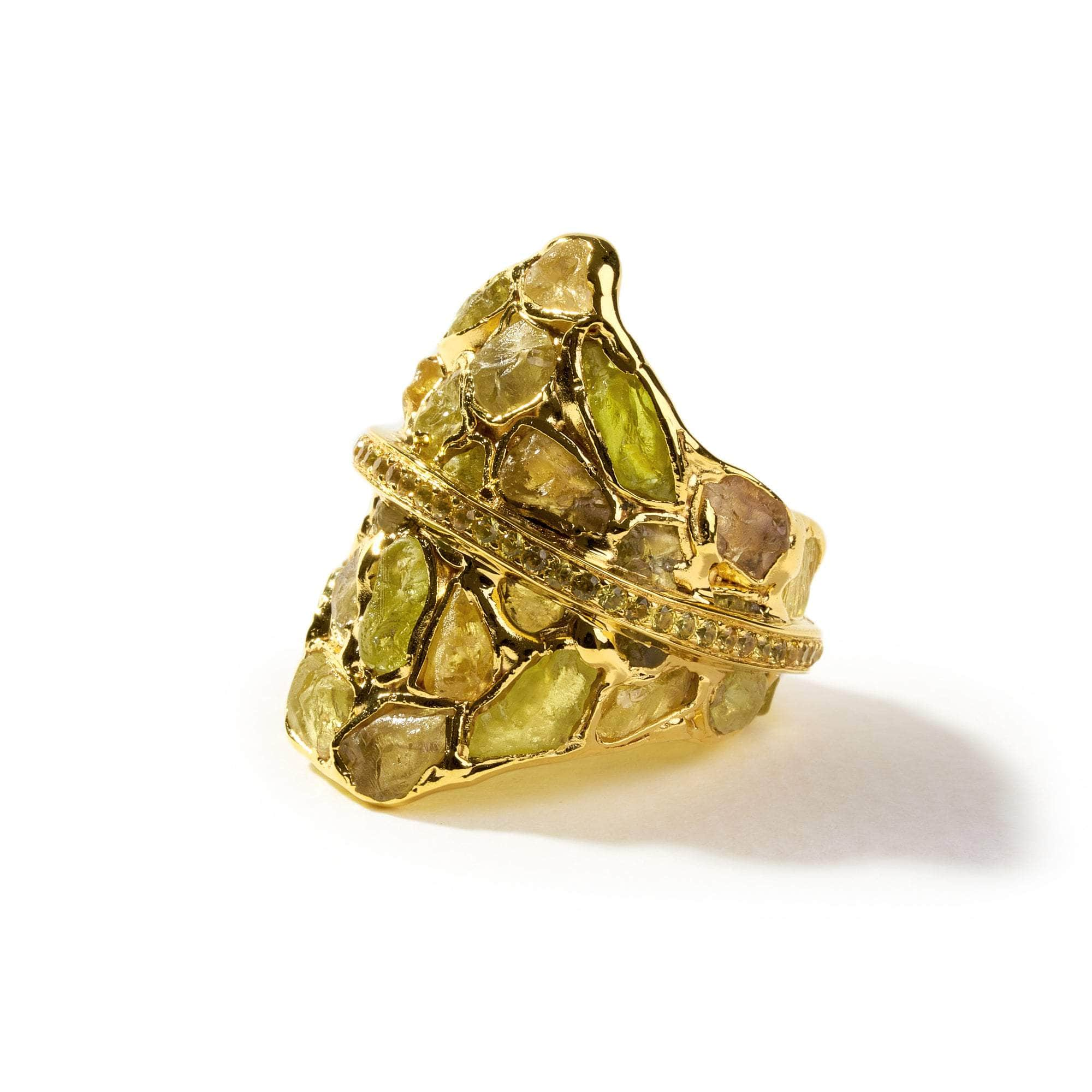 Faust Rough Chrysoberyl and Yellow Sapphire Ring GERMAN KABIRSKI