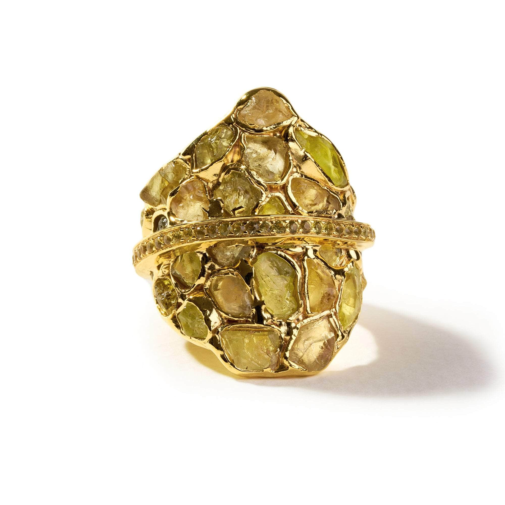 Faust Rough Chrysoberyl and Yellow Sapphire Ring GERMAN KABIRSKI