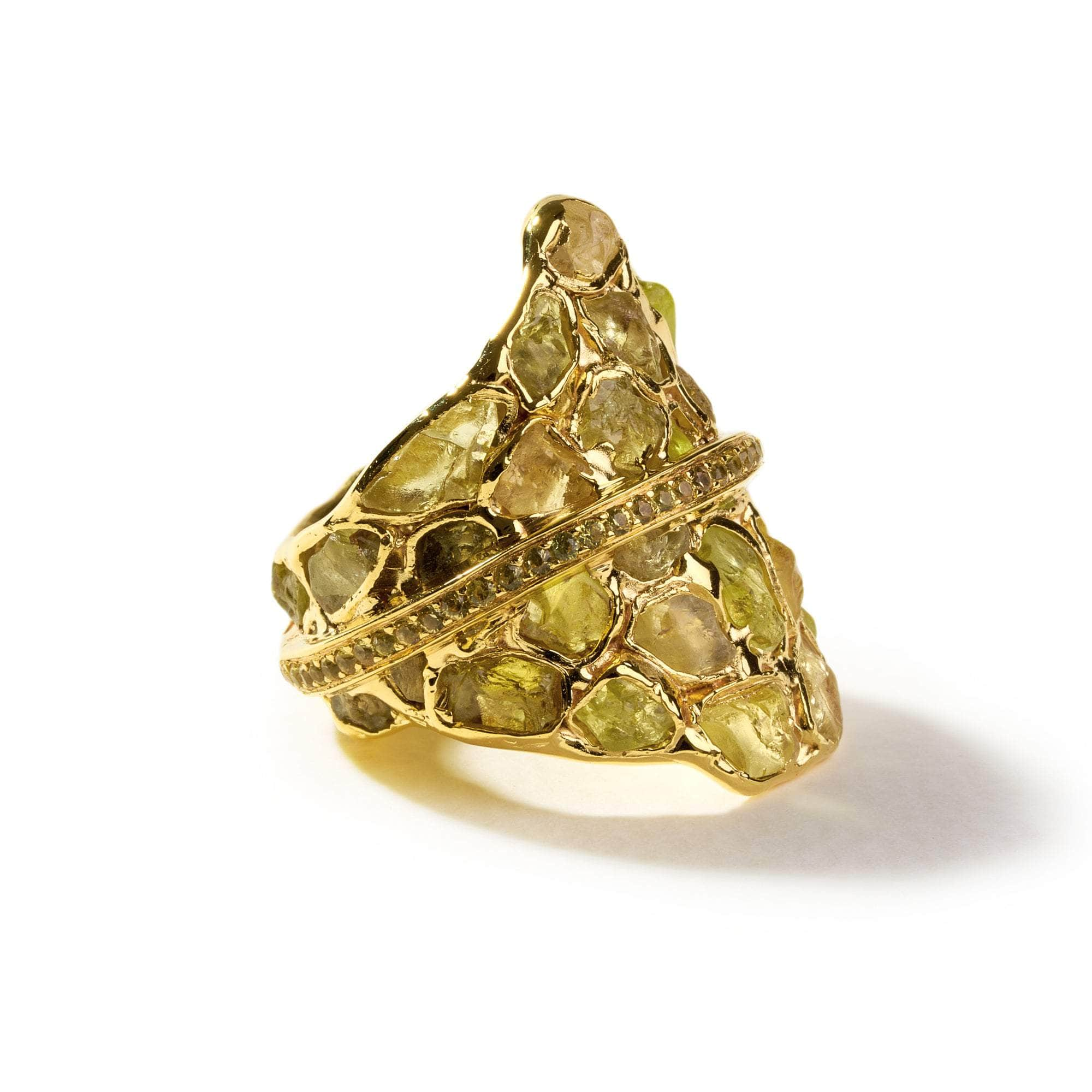 Faust Rough Chrysoberyl and Yellow Sapphire Ring GERMAN KABIRSKI