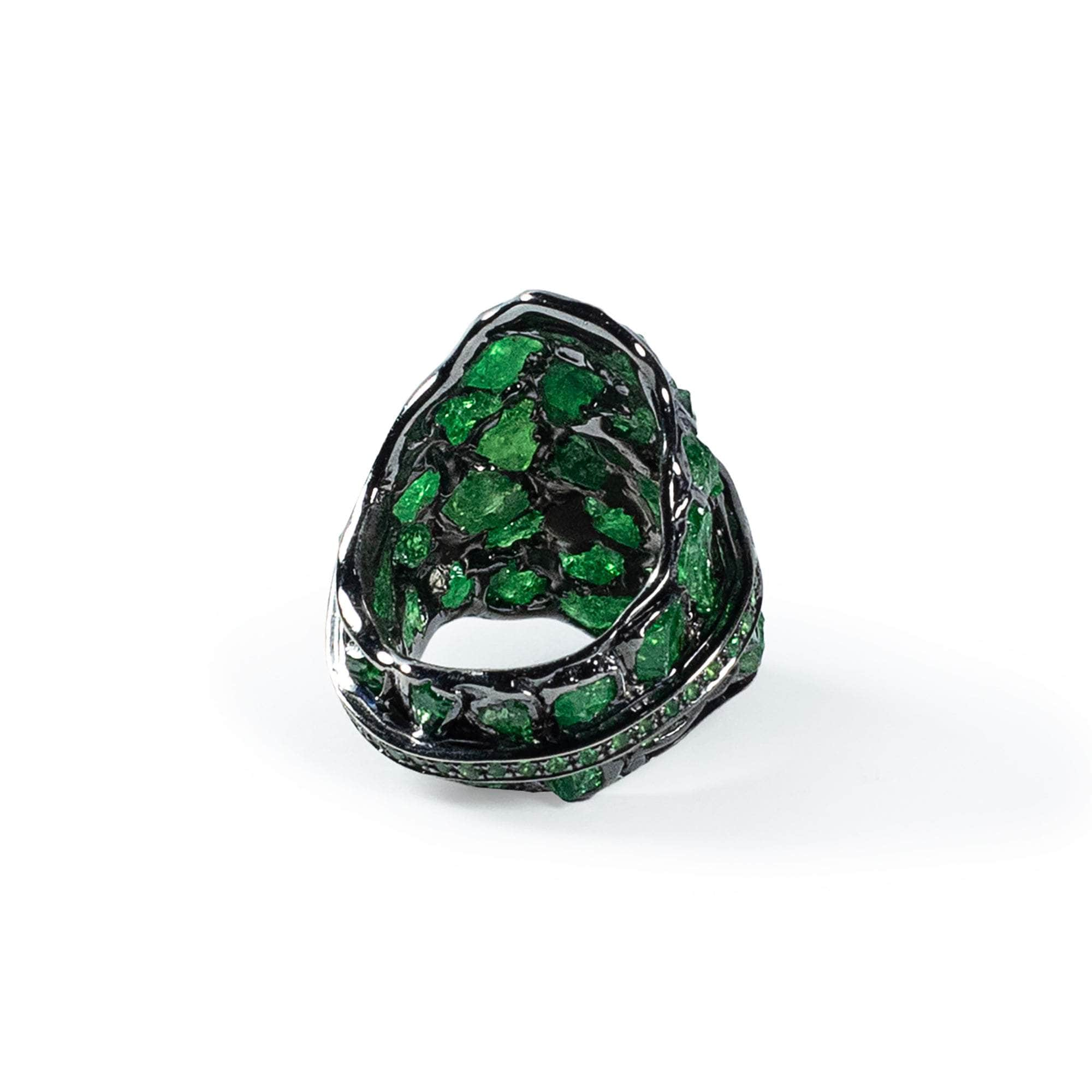 Tigg Rough Tsavorite and Chrome Diopside Ring GERMAN KABIRSKI