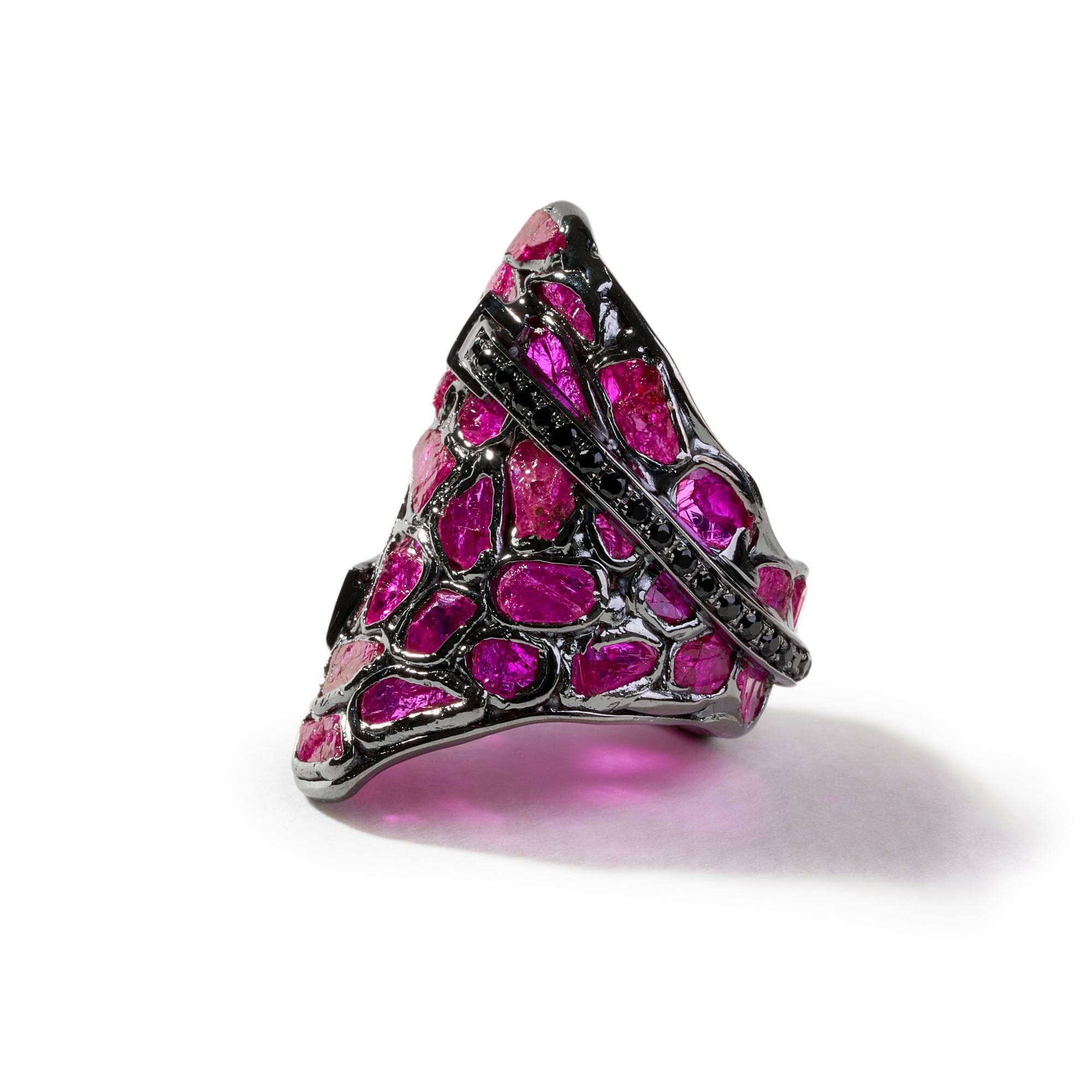 Titus Rough Ruby and Black Spinel Ring GERMAN KABIRSKI