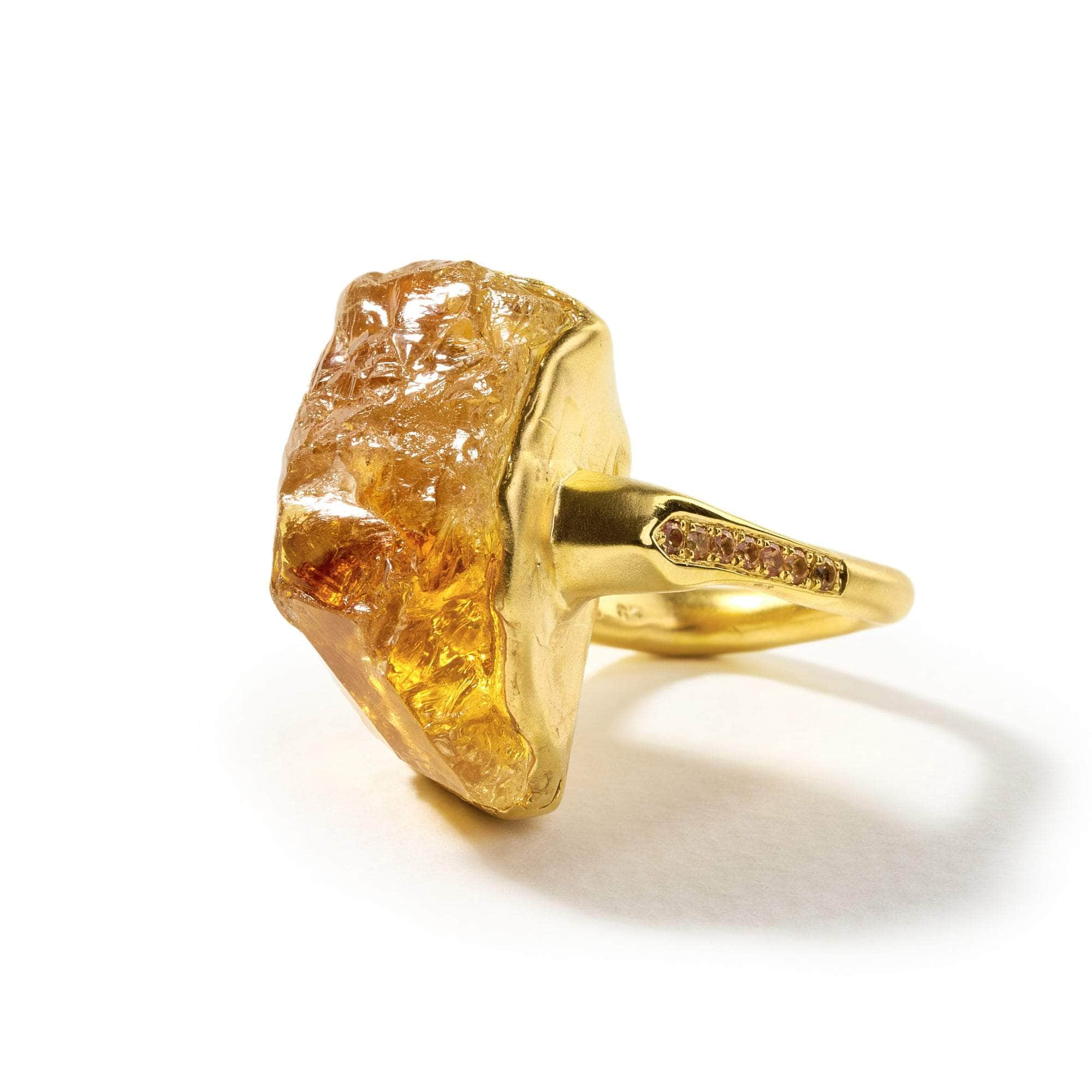 Suria Rough Citrine and Yellow Sapphire Ring GERMAN KABIRSKI