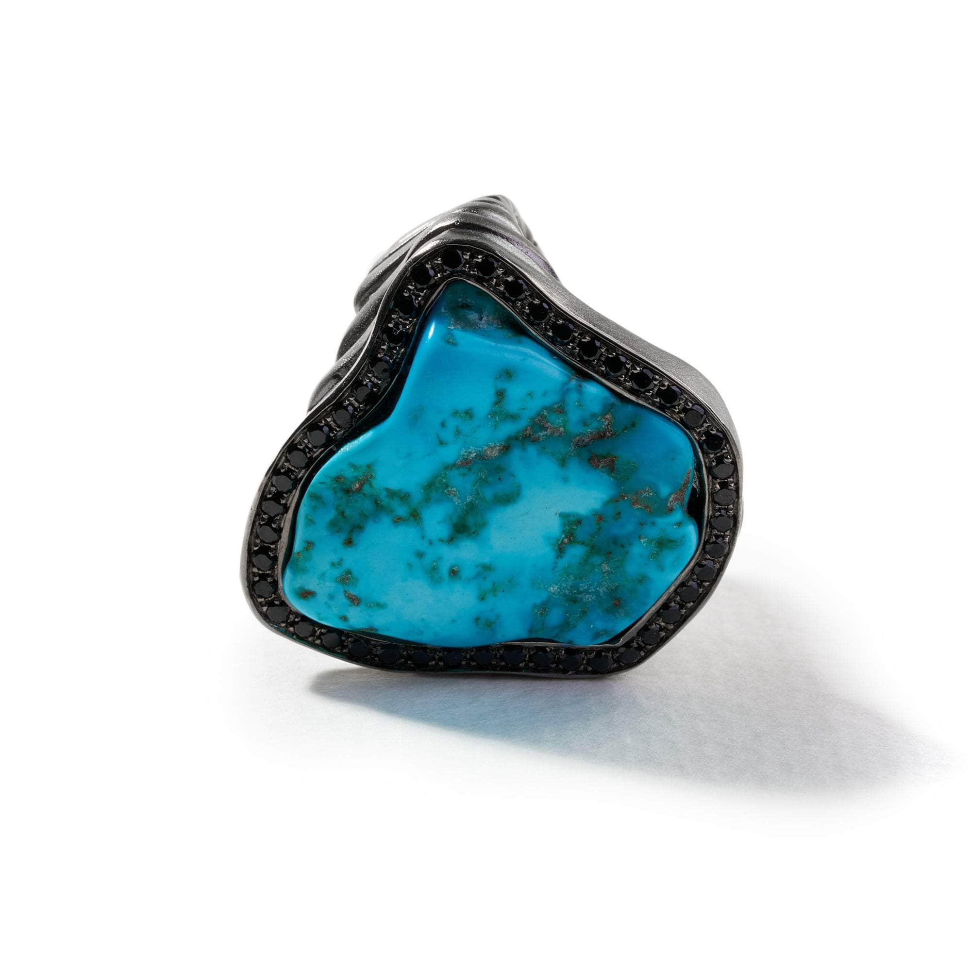 Ruan Rough Turquoise and Black Spinel Ring GERMAN KABIRSKI