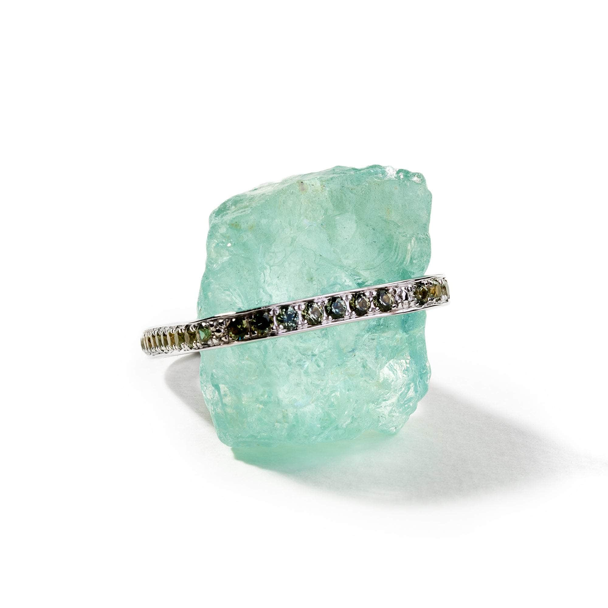 Rosta Rough Aquamarine and Green Sapphire Ring GERMAN KABIRSKI