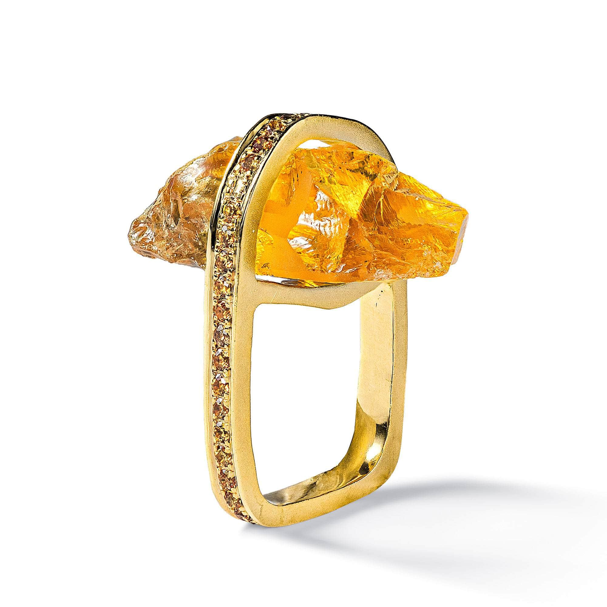 Clarion Rough Citrine and Yellow Sapphire Ring GERMAN KABIRSKI