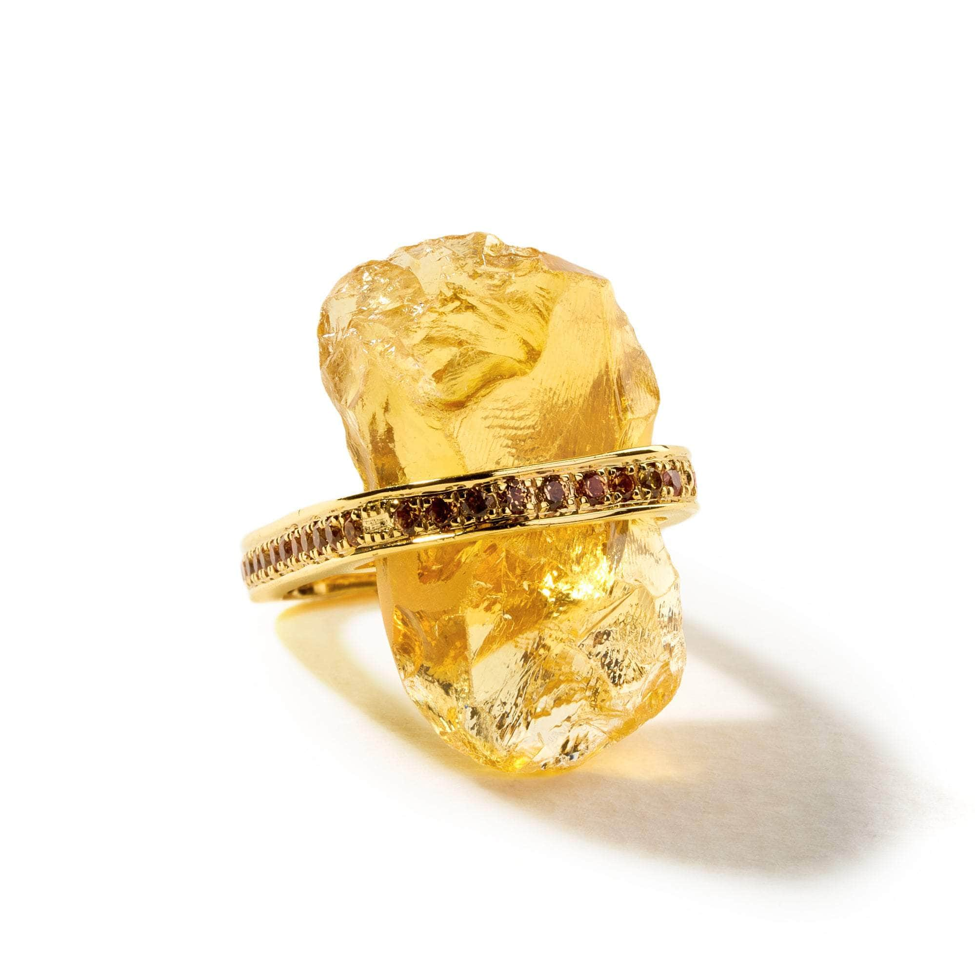 Clarion Rough Citrine and Yellow Sapphire Ring GERMAN KABIRSKI