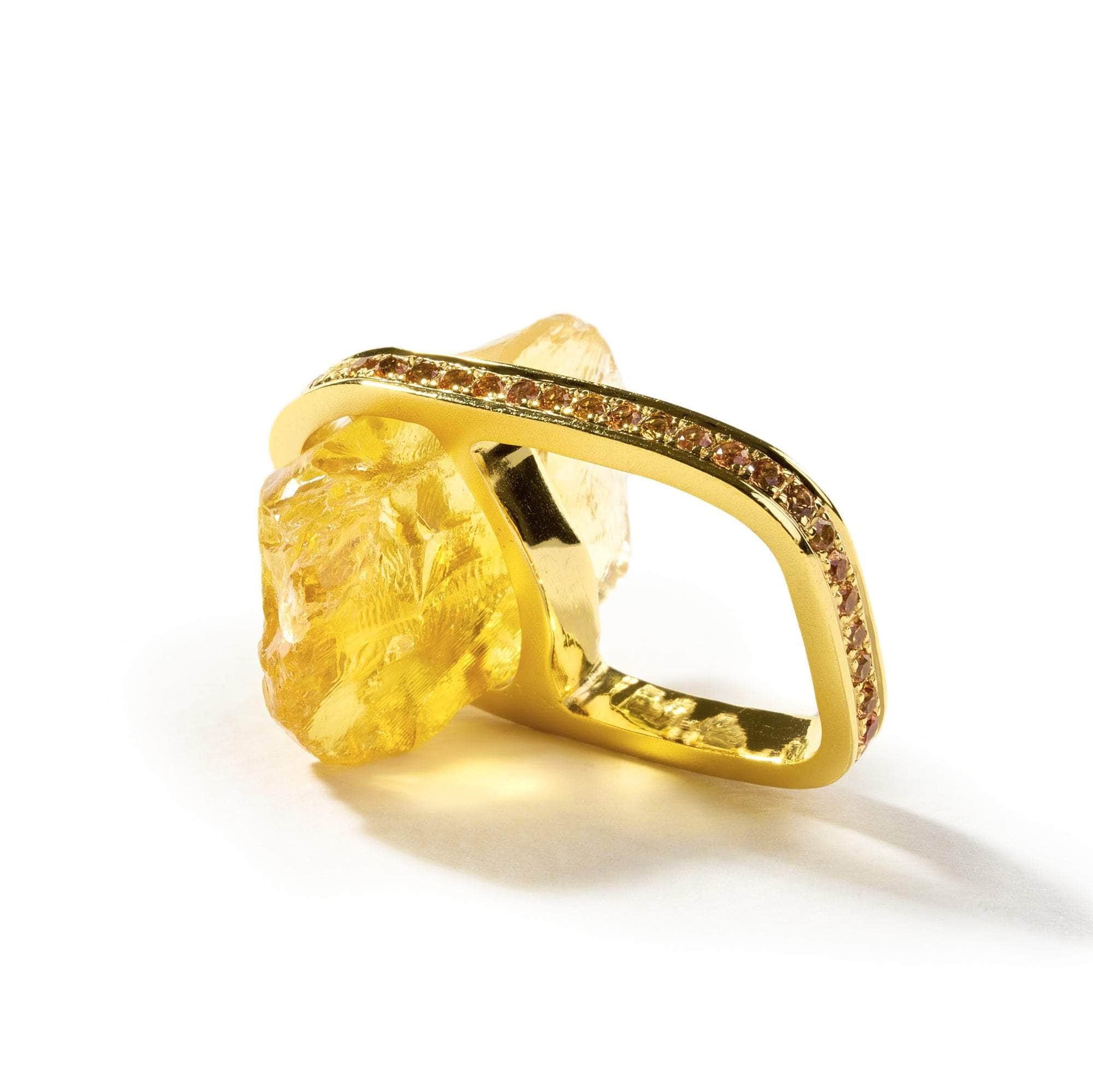 Clarion Rough Citrine and Yellow Sapphire Ring GERMAN KABIRSKI