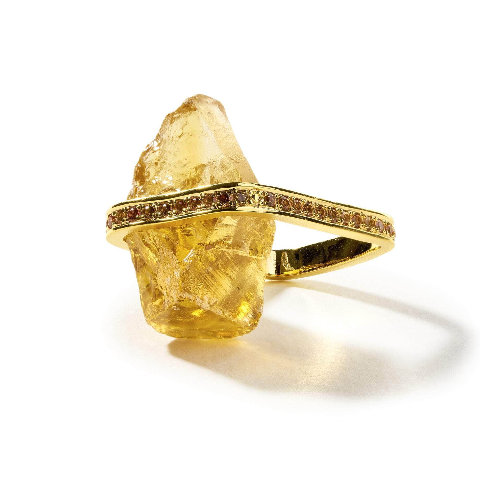 Eridd Rough Citrine and Yellow Sapphire Ring GERMAN KABIRSKI