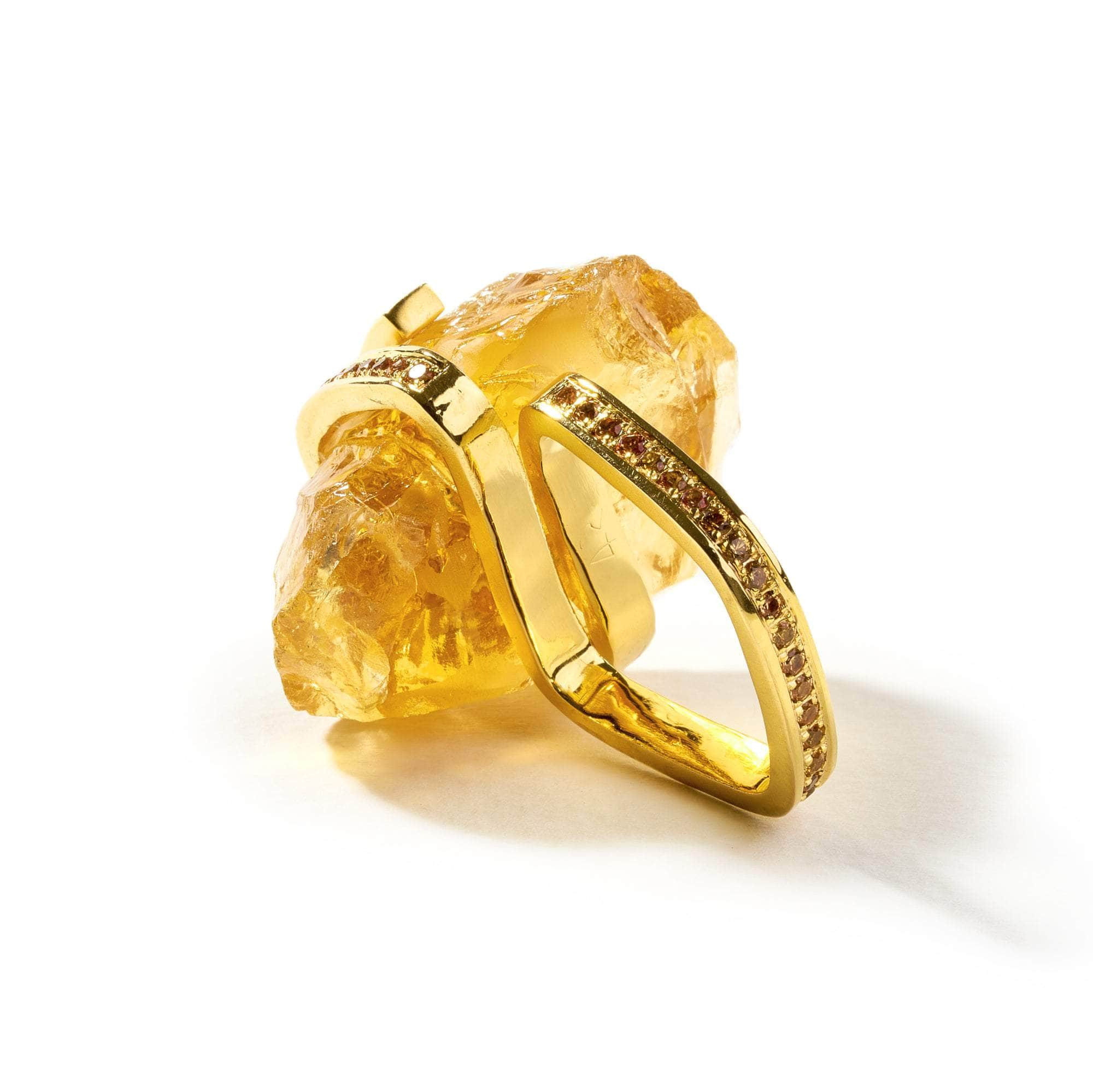 Dossion Rough Citrine and Yellow Sapphire Ring GERMAN KABIRSKI