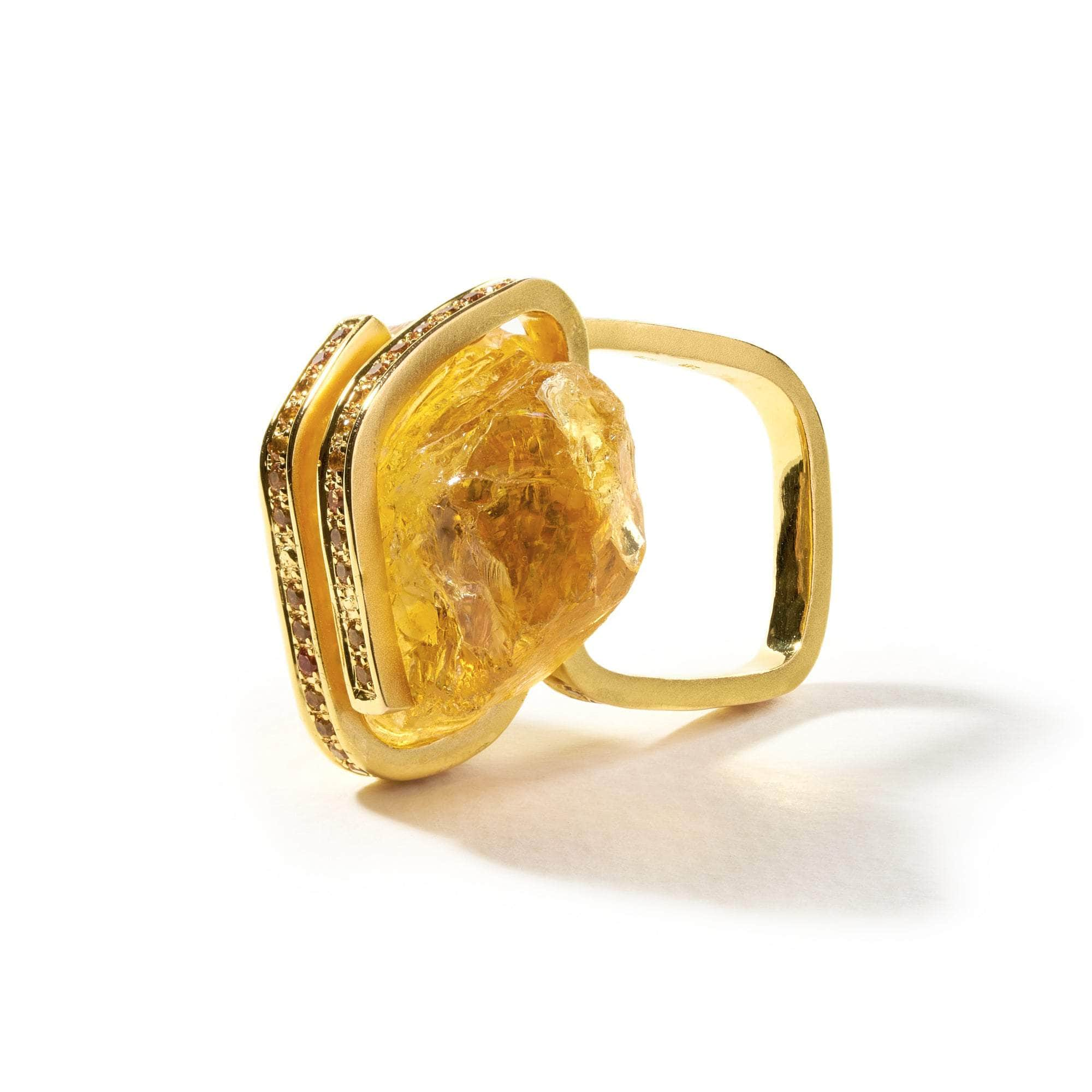 Dossion Rough Citrine and Yellow Sapphire Ring GERMAN KABIRSKI