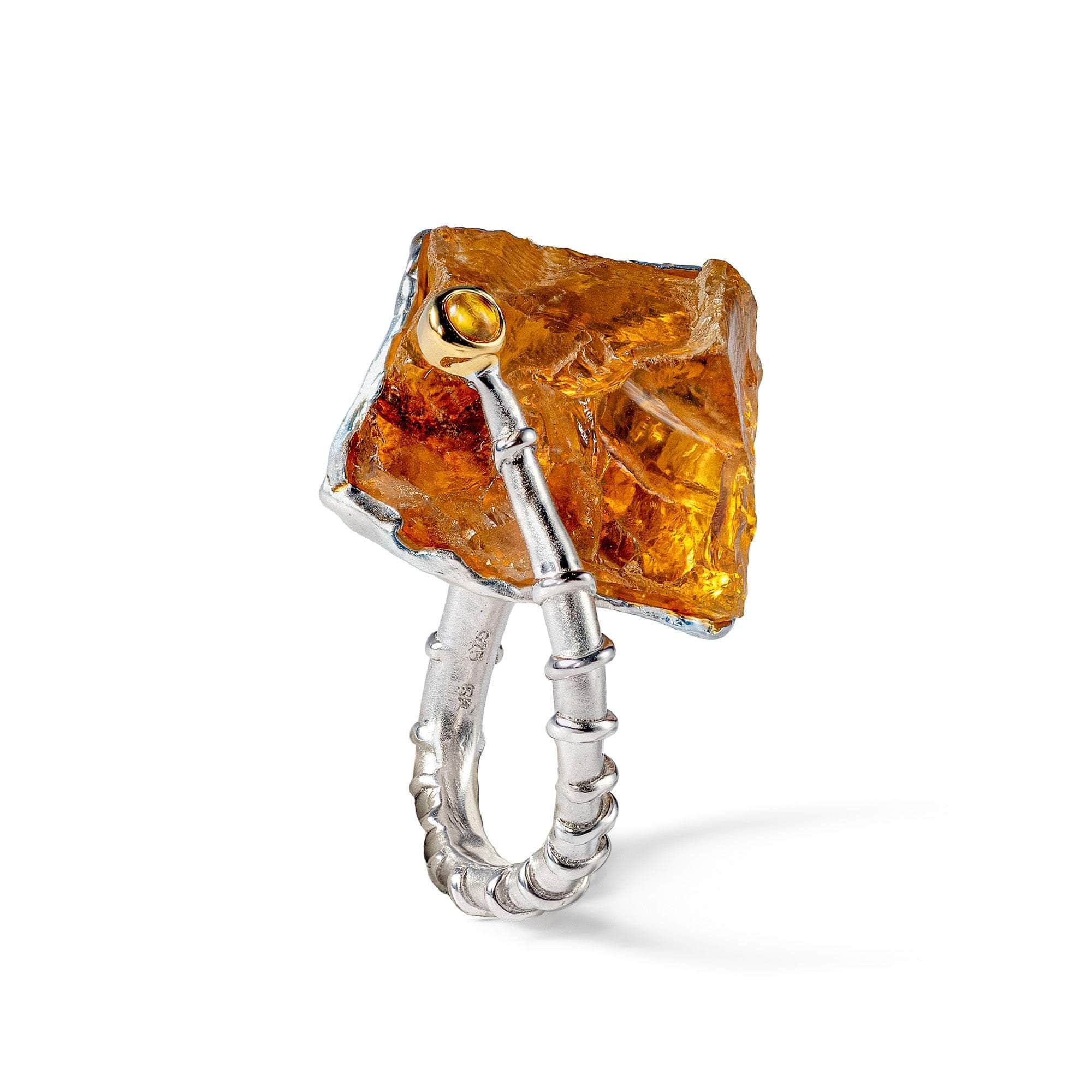 Ville Rough Citrine and Yellow Sapphire Ring GERMAN KABIRSKI