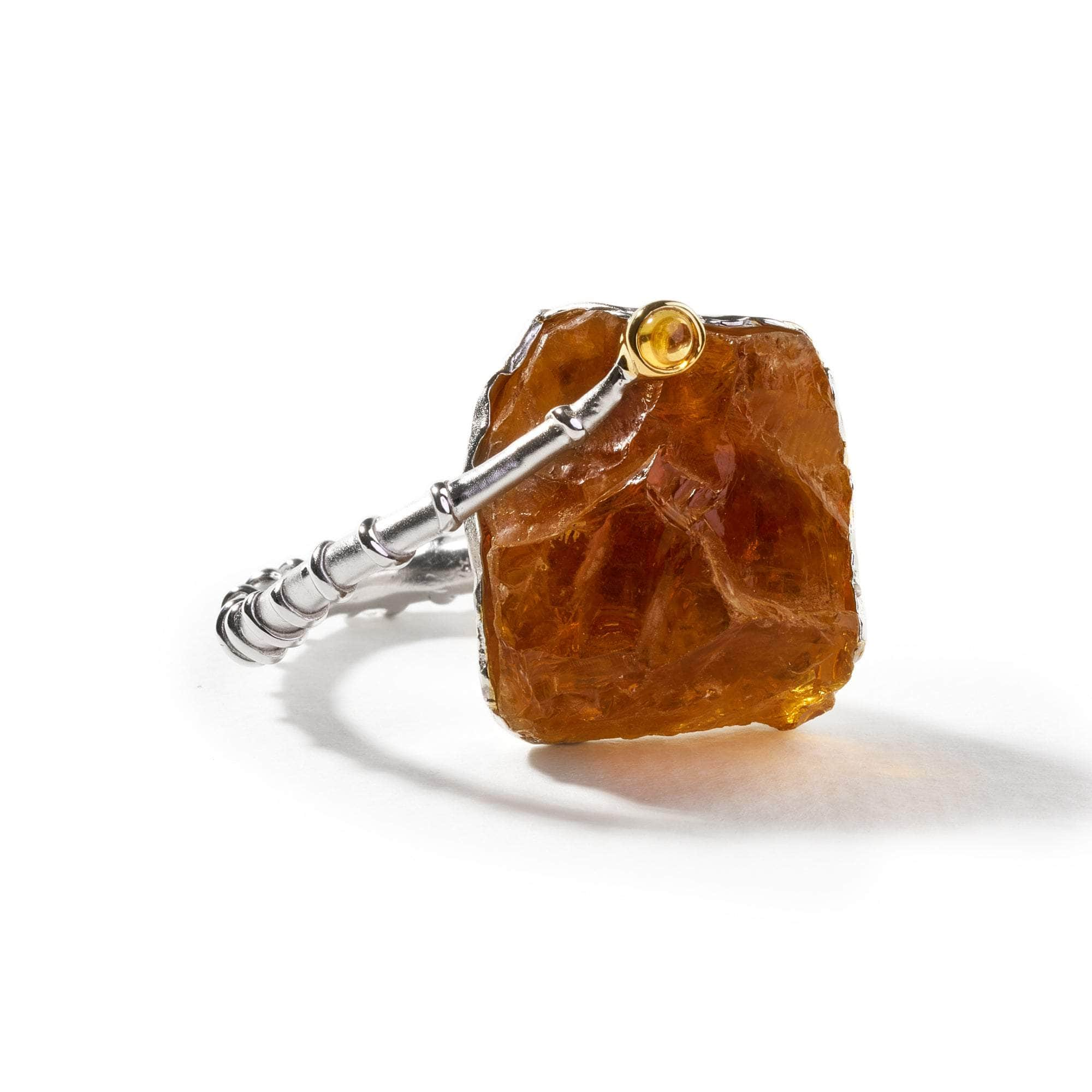 Ville Rough Citrine and Yellow Sapphire Ring GERMAN KABIRSKI