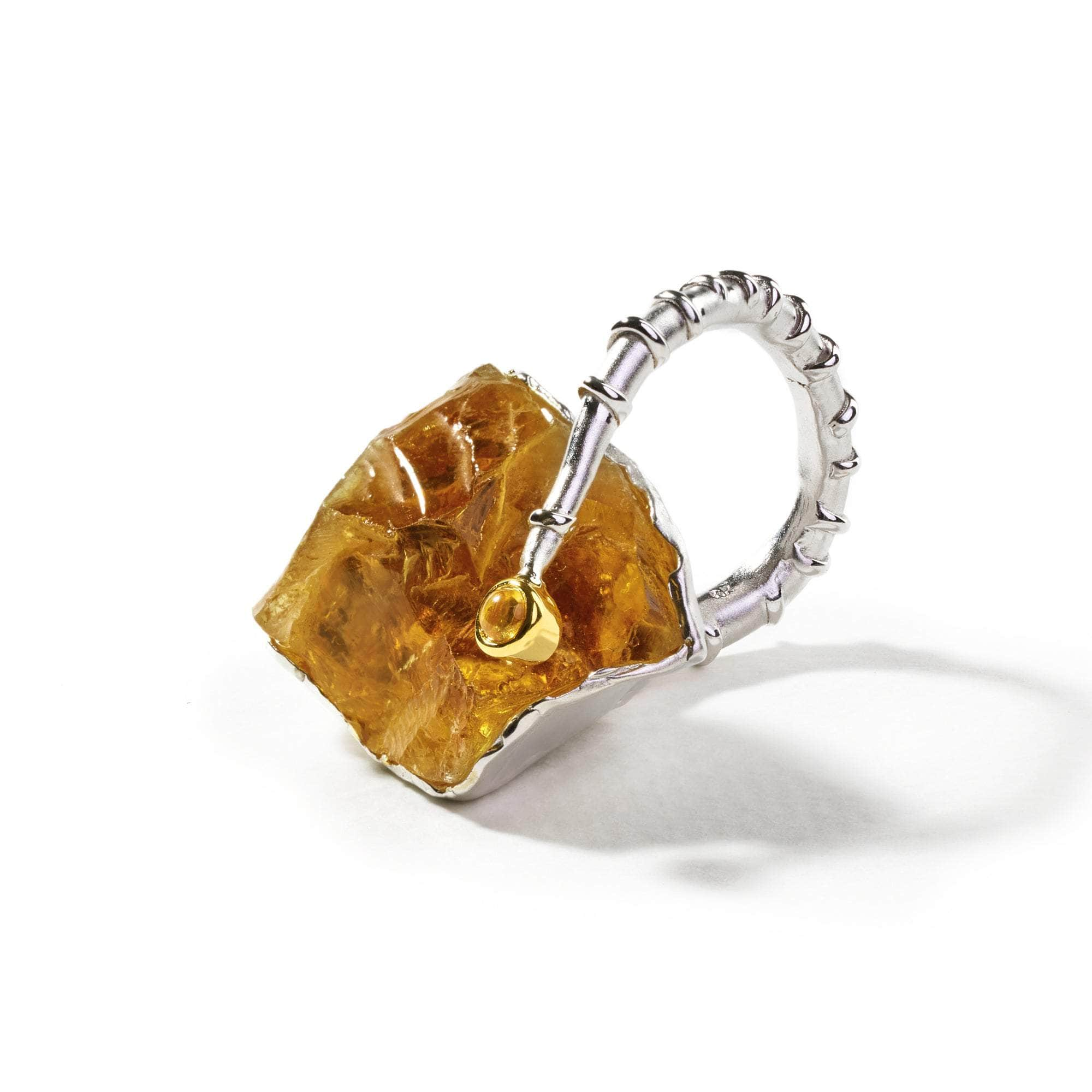 Ville Rough Citrine and Yellow Sapphire Ring GERMAN KABIRSKI