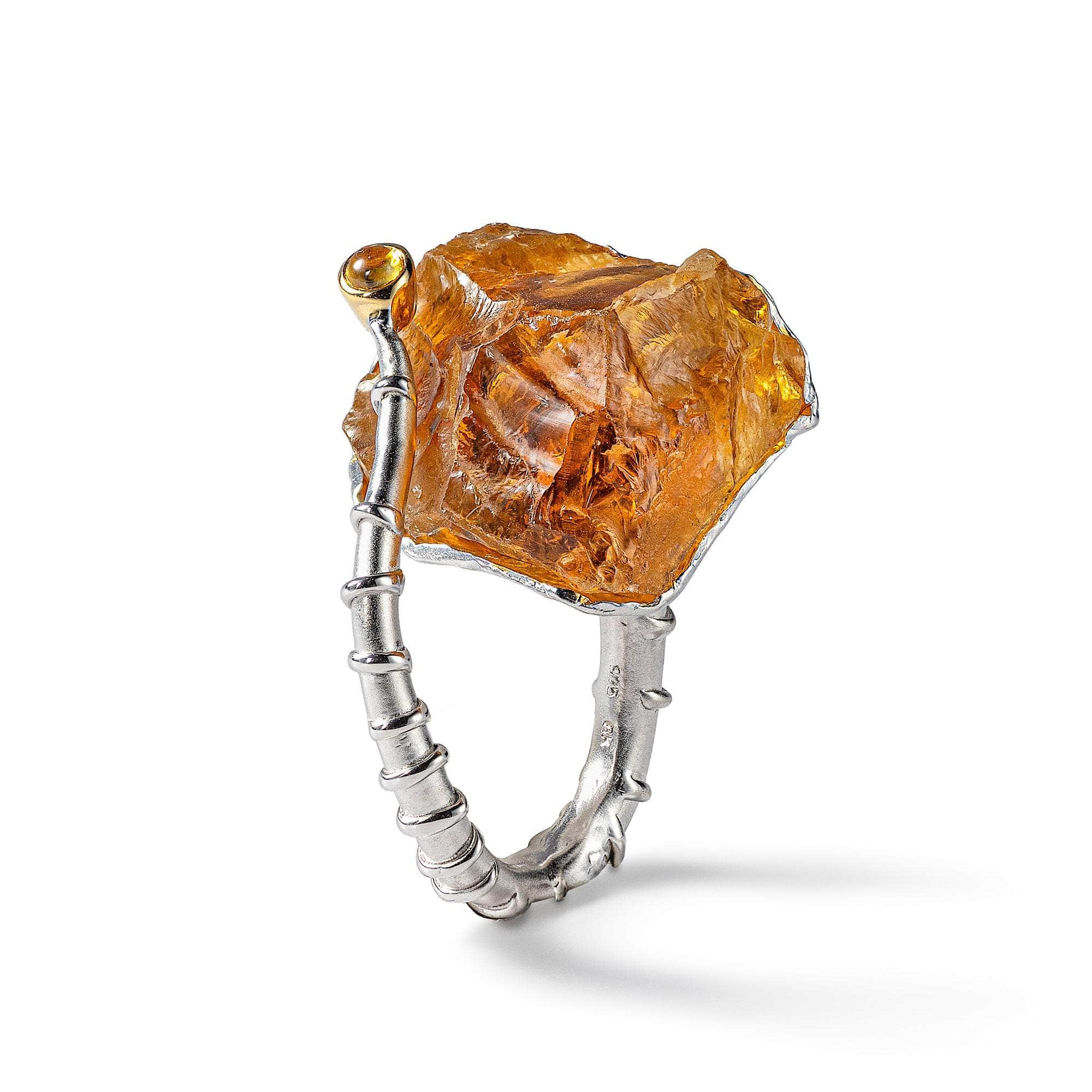 Ville Rough Citrine and Yellow Sapphire Ring GERMAN KABIRSKI