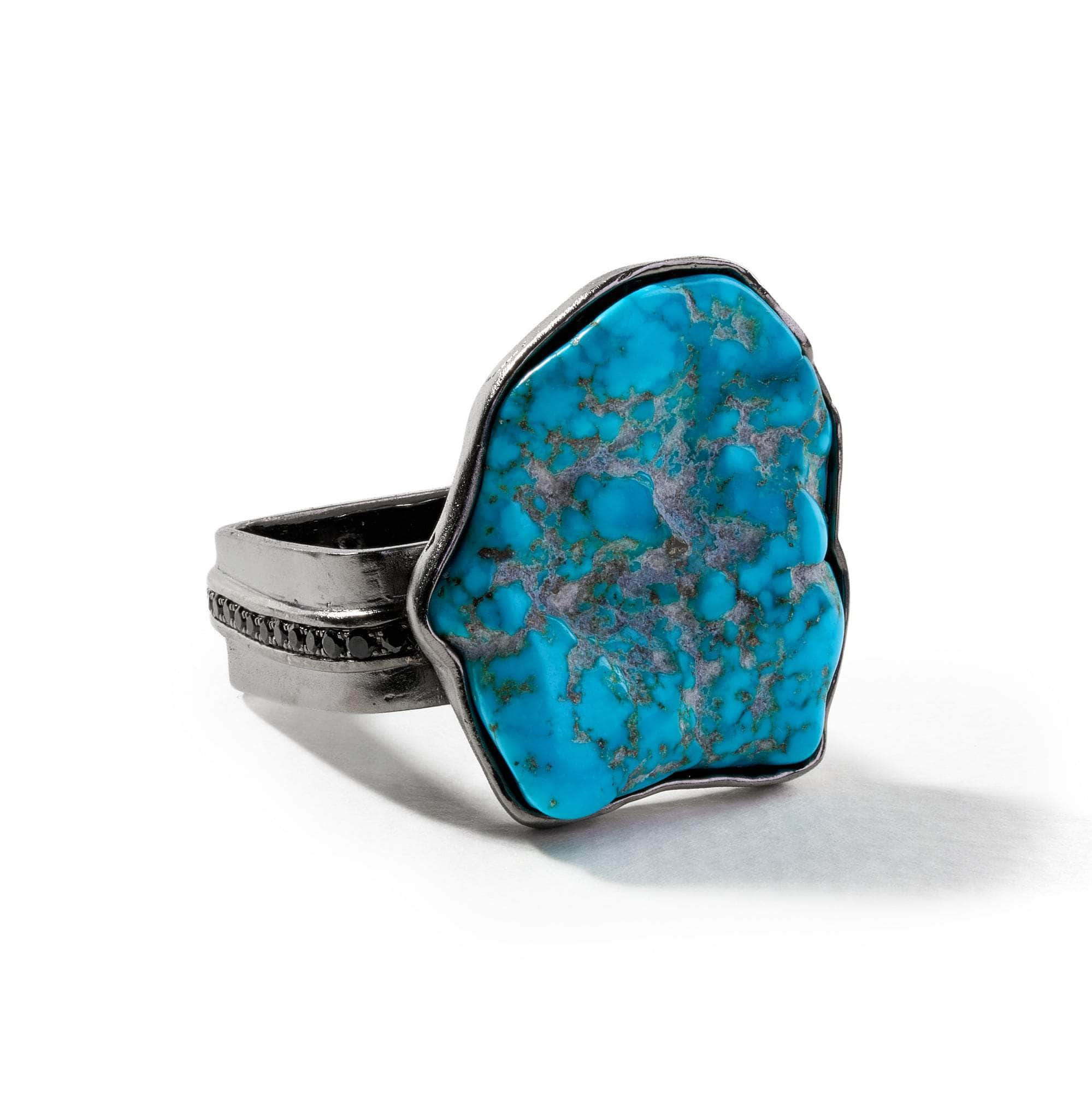 Operon Rough Turquoise and Black Spinel Ring GERMAN KABIRSKI