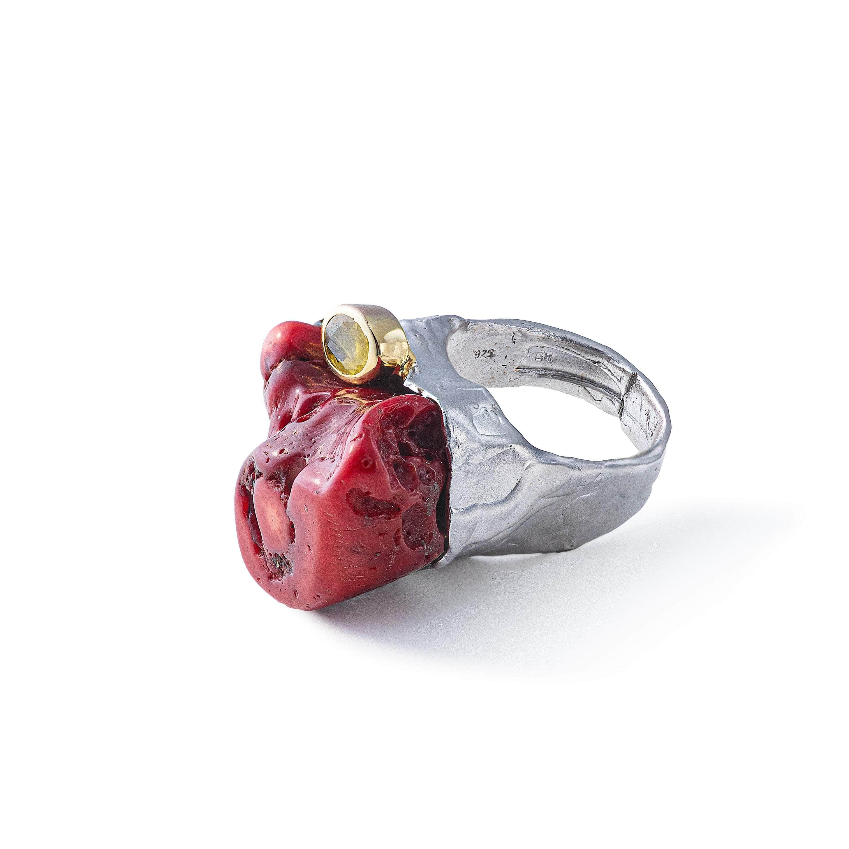 Joss Red Coral and Yellow Sapphire Ring GERMAN KABIRSKI