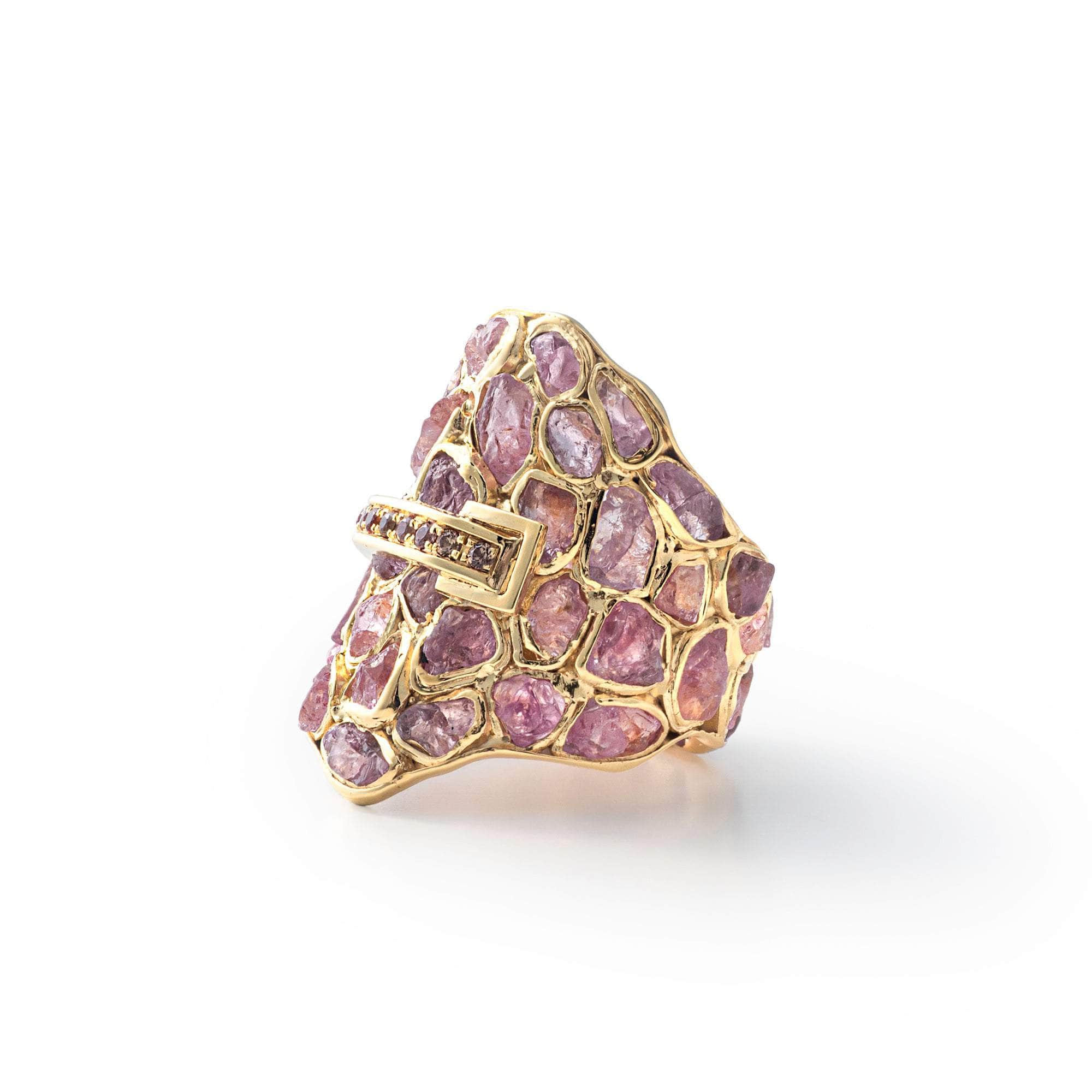 Lush Rough Pink Spinel and Pink Sapphire Ring GERMAN KABIRSKI