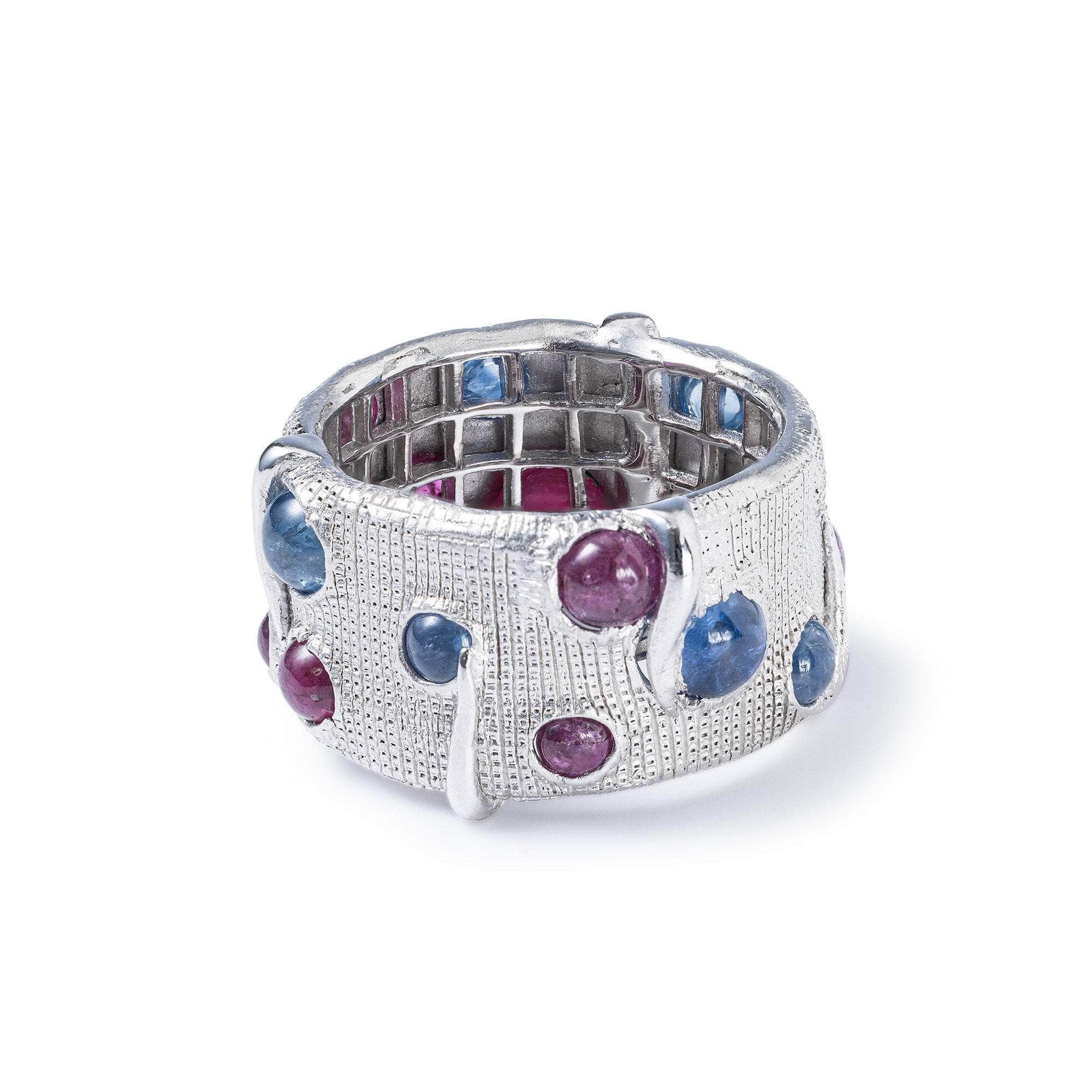 Varuna Singular Edition Ruby & Sapphire Ring in 925 Sterling Silver