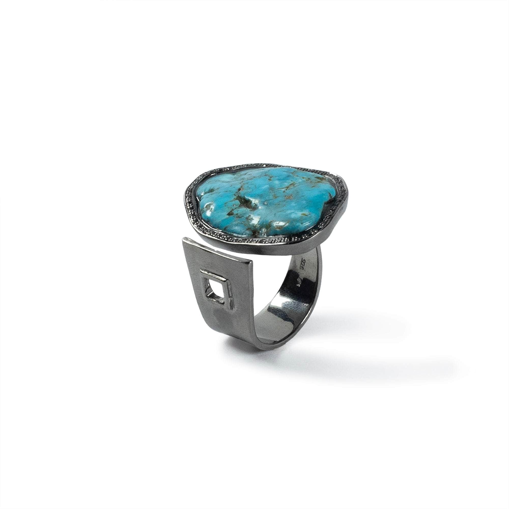 Hara Rough Turquoise and Spinel Ring