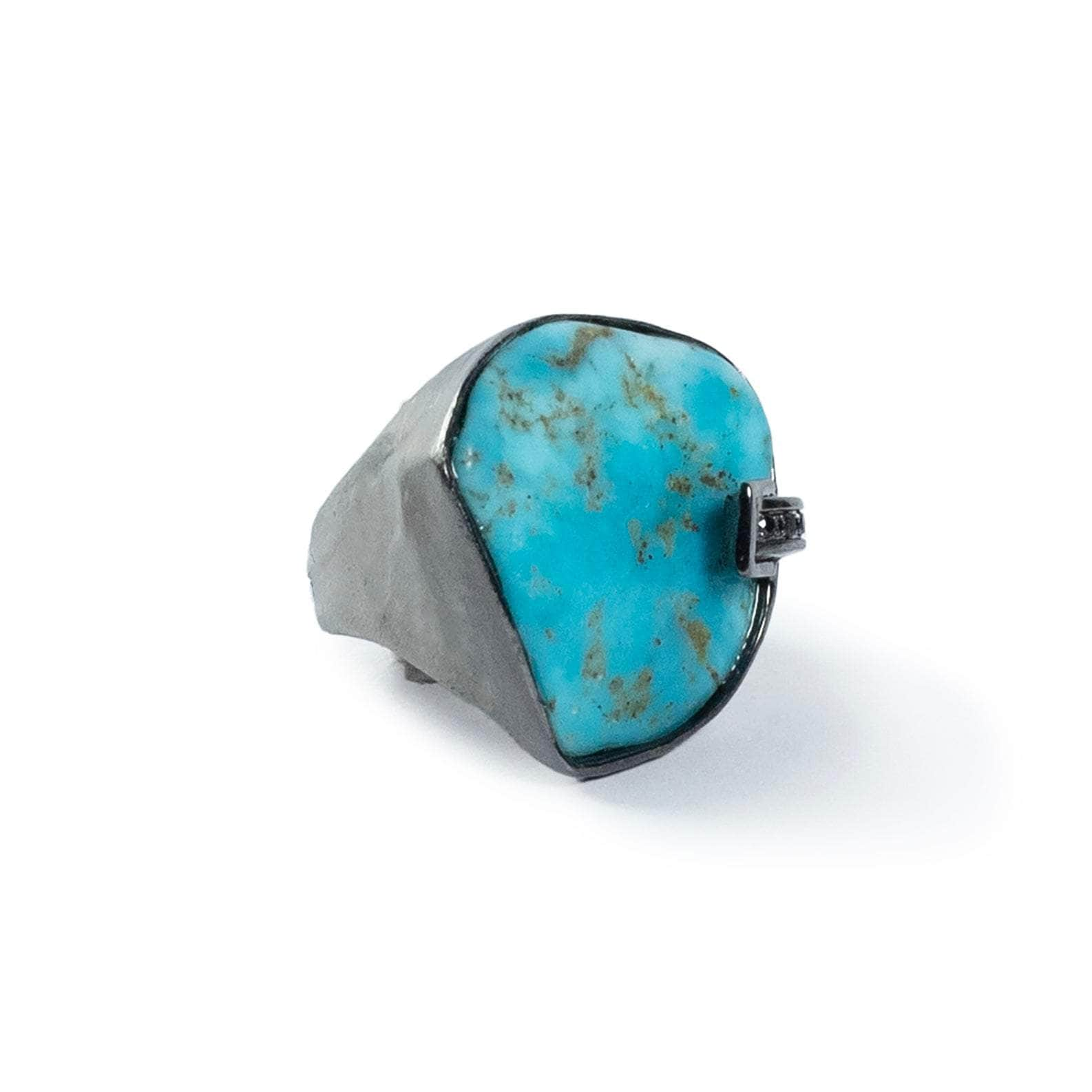 Mavis Rough Turquoise and Spinel Ring GERMAN KABIRSKI