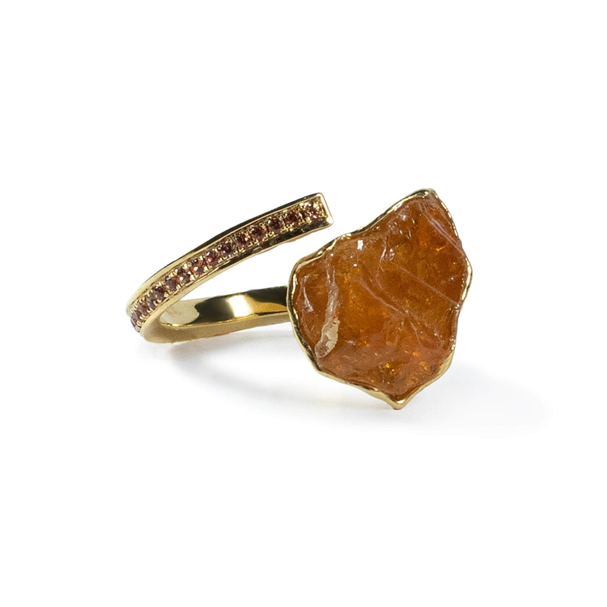 Altin Rough Citrine and Sapphire Ring GERMAN KABIRSKI