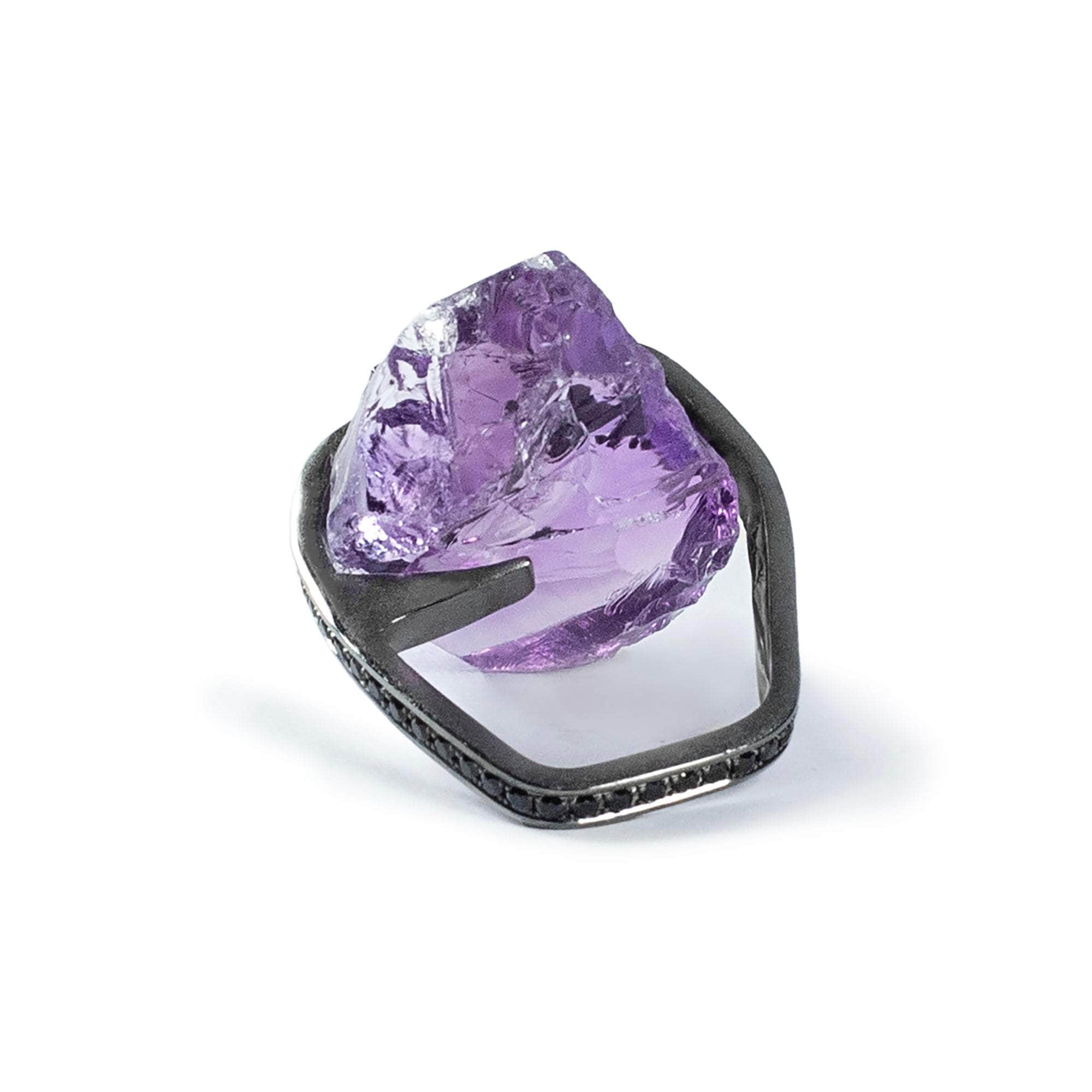 Lila Rough Amethyst and Spinel Ring GERMAN KABIRSKI