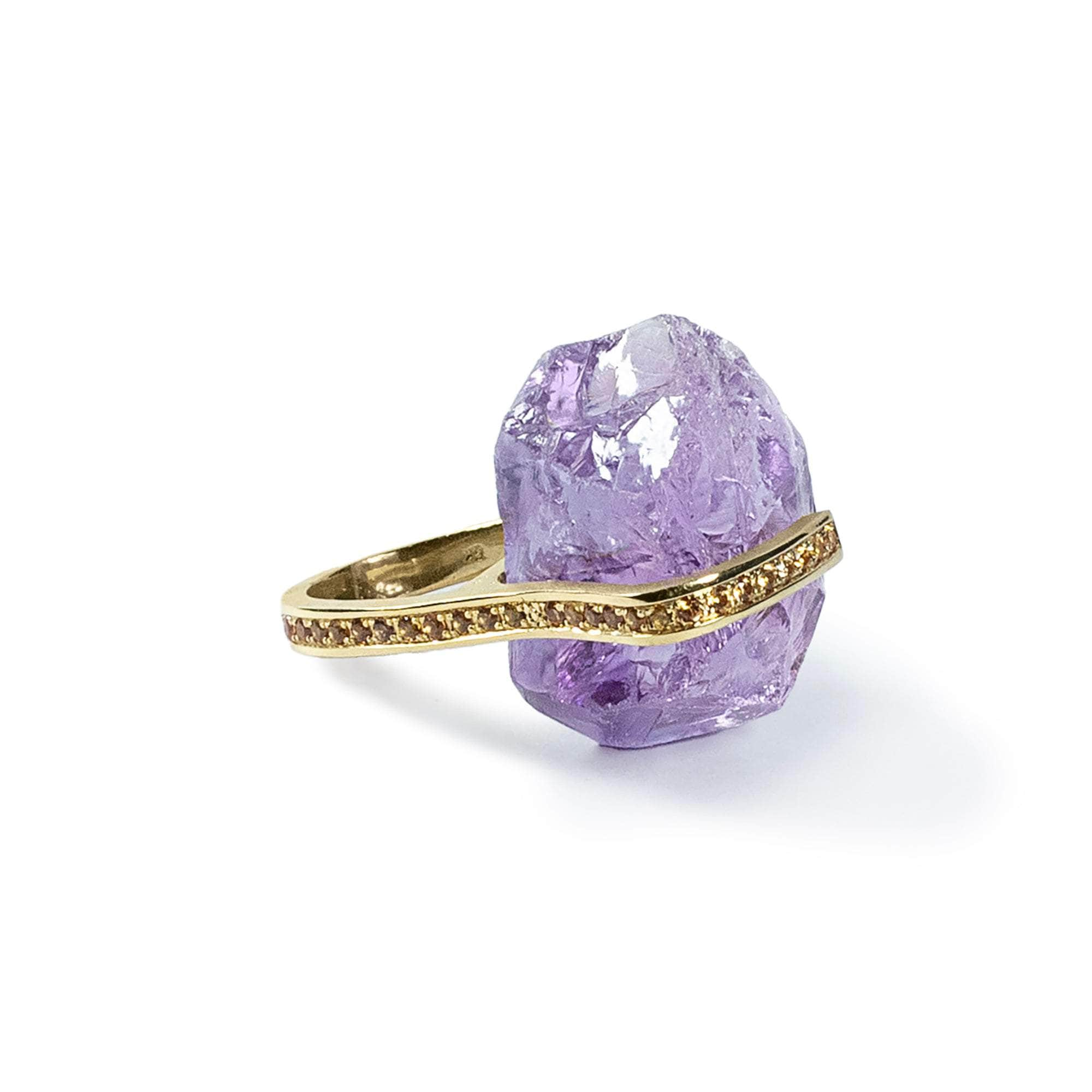 Kulta Rough Amethyst and Sapphire Ring GERMAN KABIRSKI