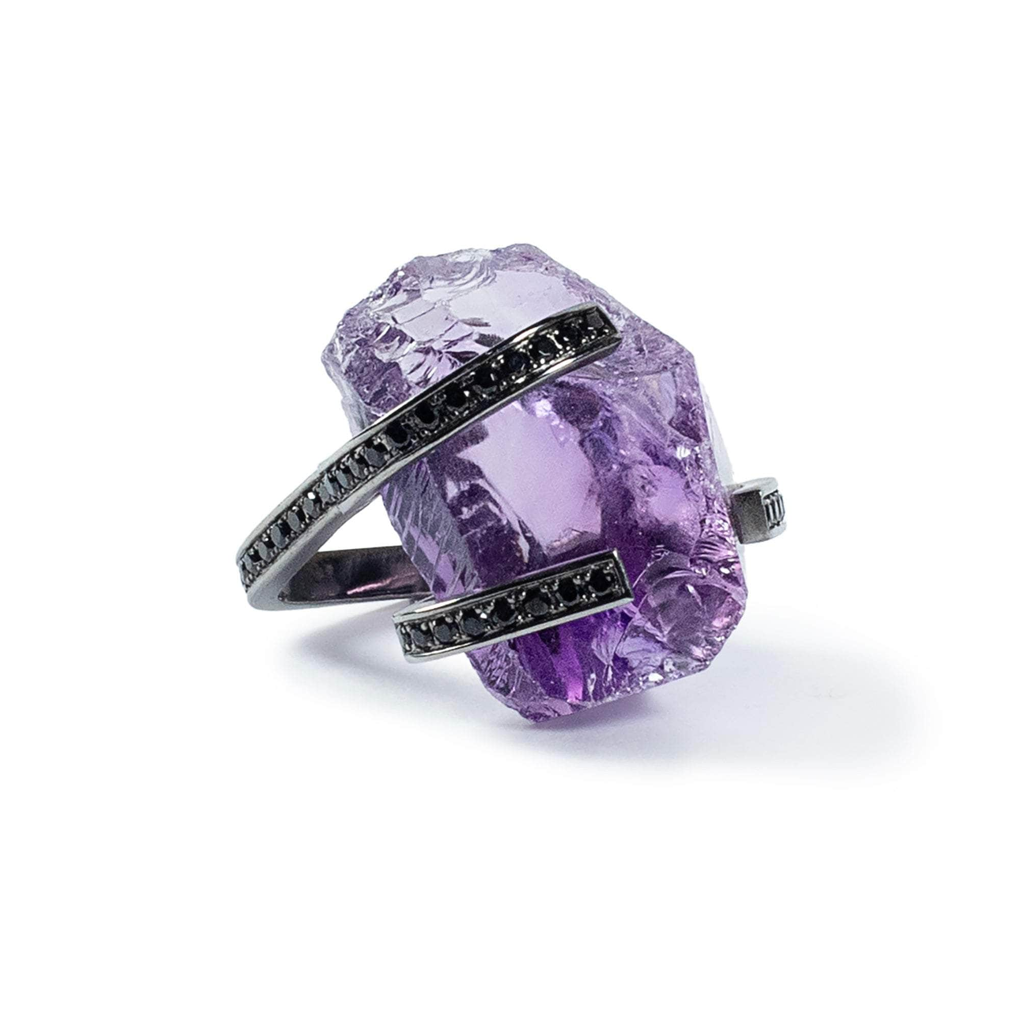 Saatus Rough Amethyst and Spinel Ring GERMAN KABIRSKI