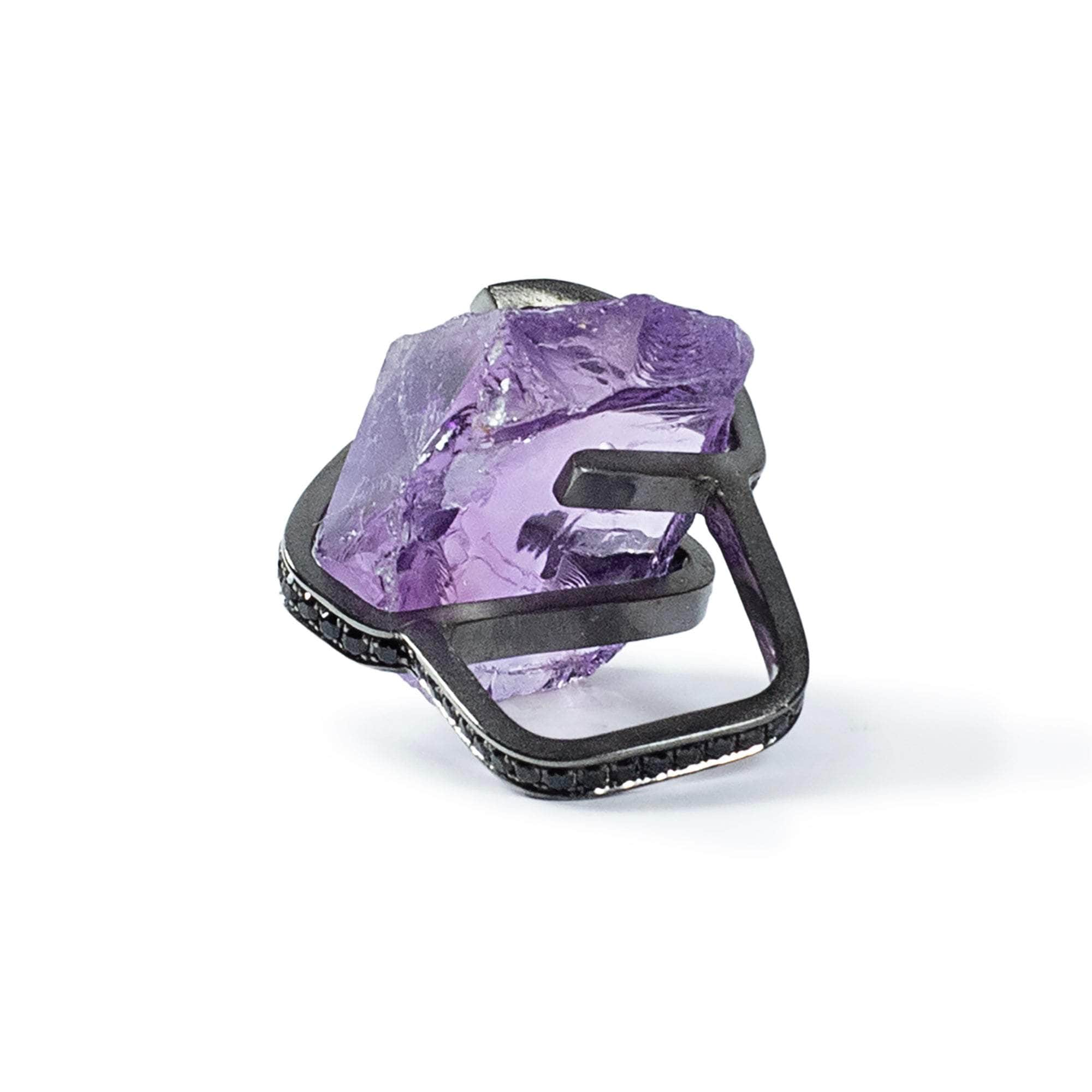 Saatus Rough Amethyst and Spinel Ring GERMAN KABIRSKI