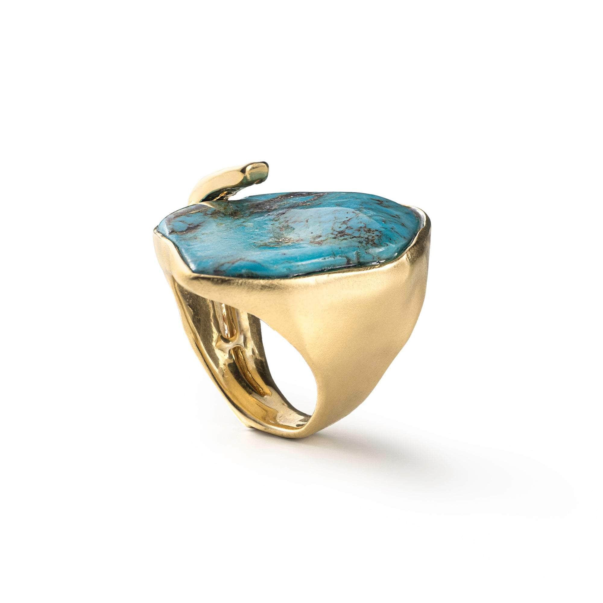 Mizu Rough Turquoise and Mixed Sapphire Ring GERMAN KABIRSKI