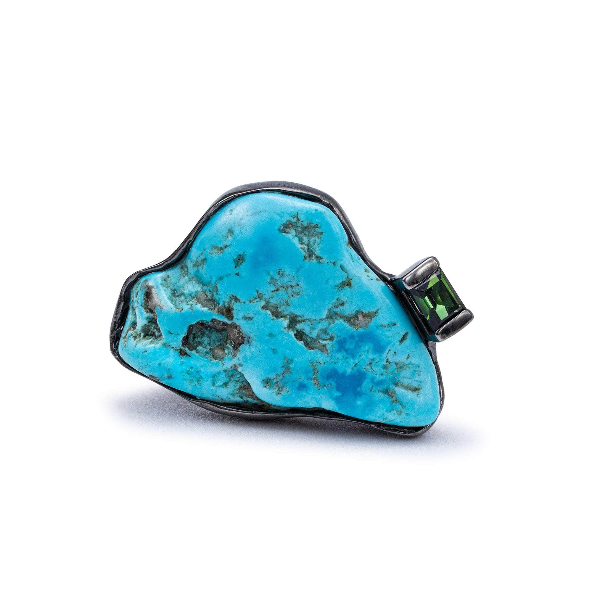 Himmel Rough Turquoise and Tourmaline Ring GERMAN KABIRSKI