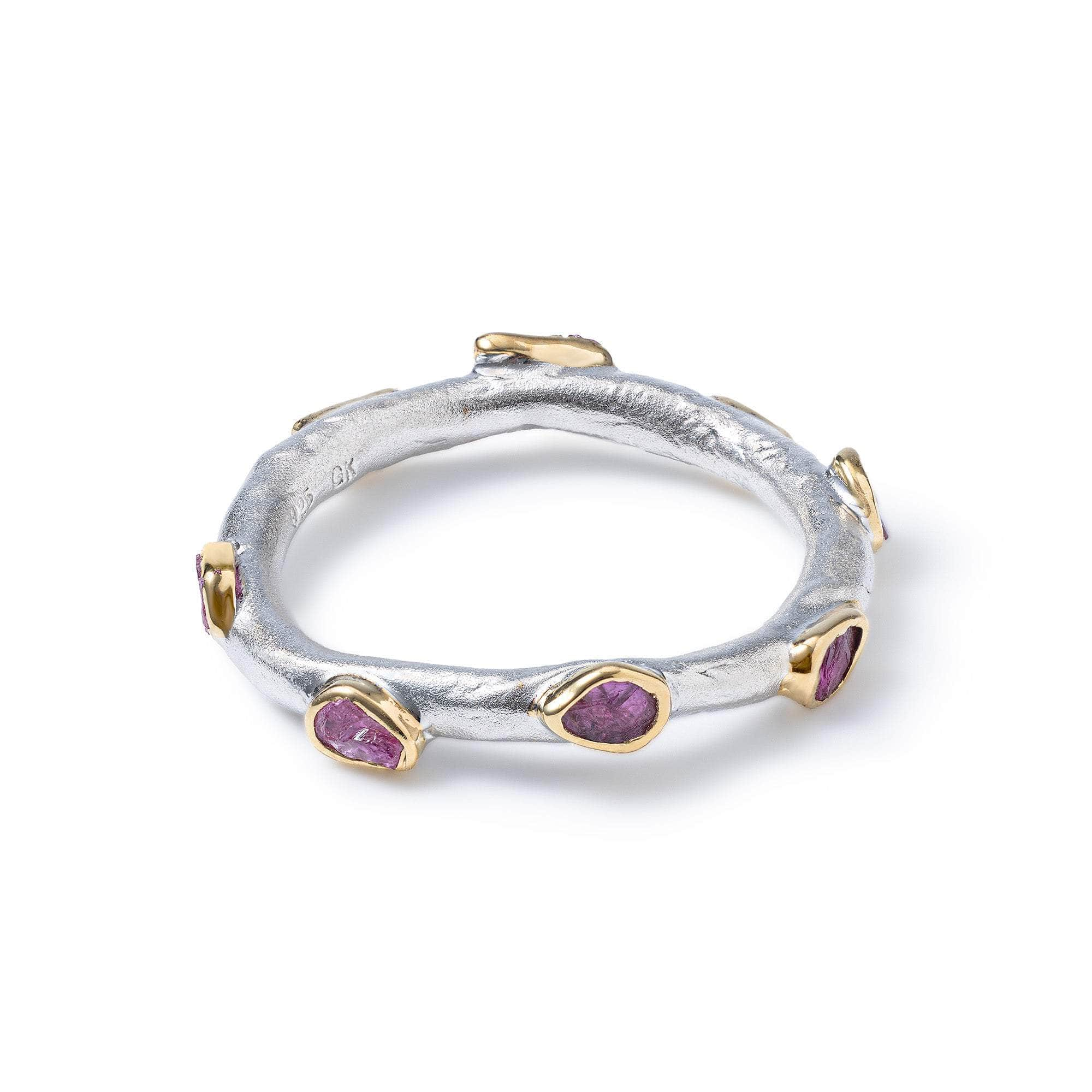 Qhude Singular Edition Raw Ruby Ring in Sterling Silver