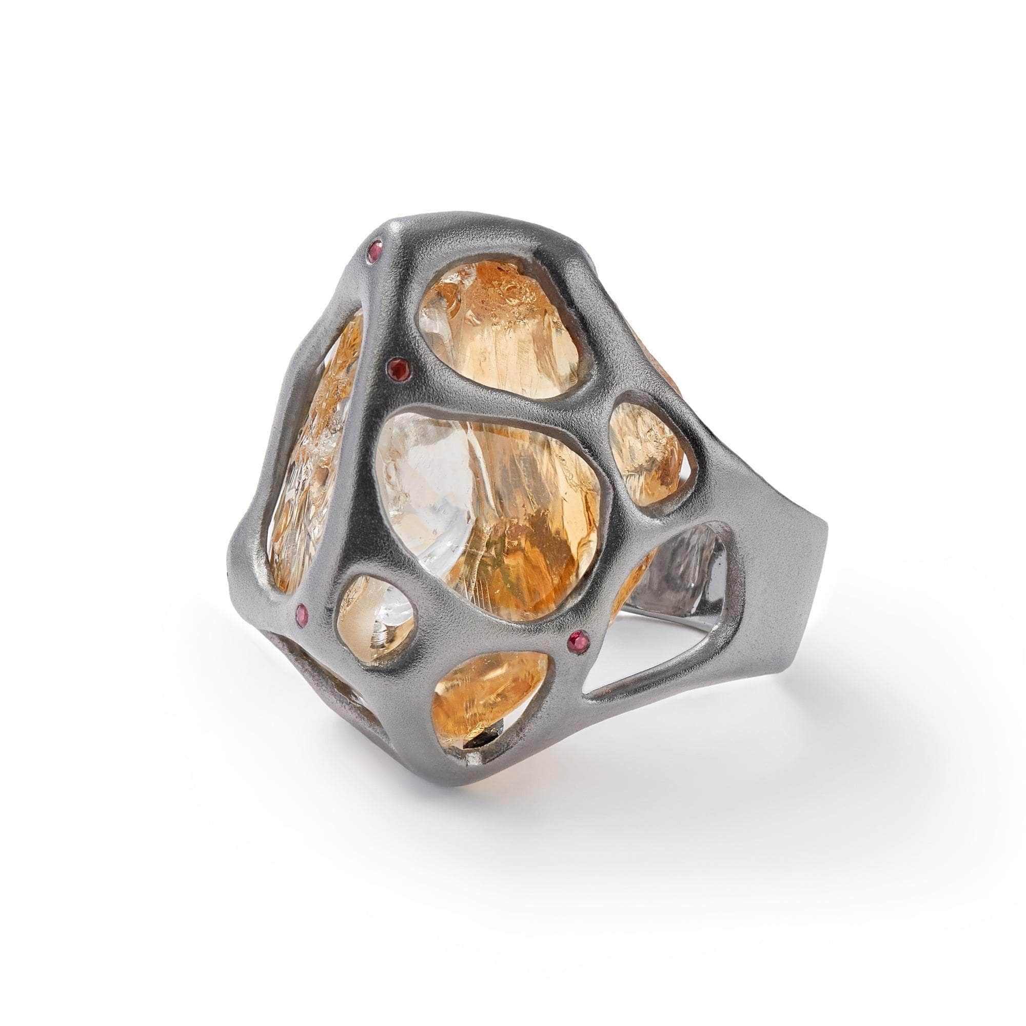 Ketrec Citrine and Sapphire Ring GERMAN KABIRSKI