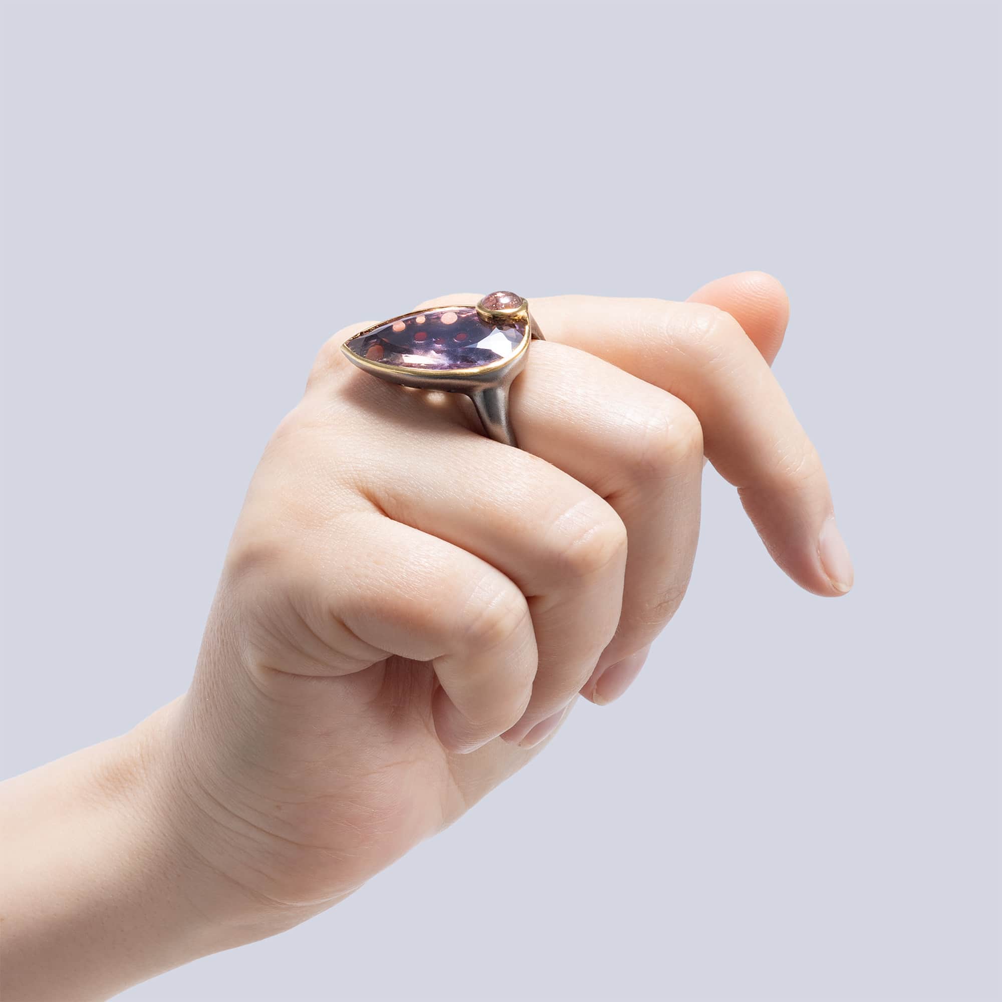 Roxa Singular Edition Sterling Silver Ring With Ametrine & Pink Tourmaline