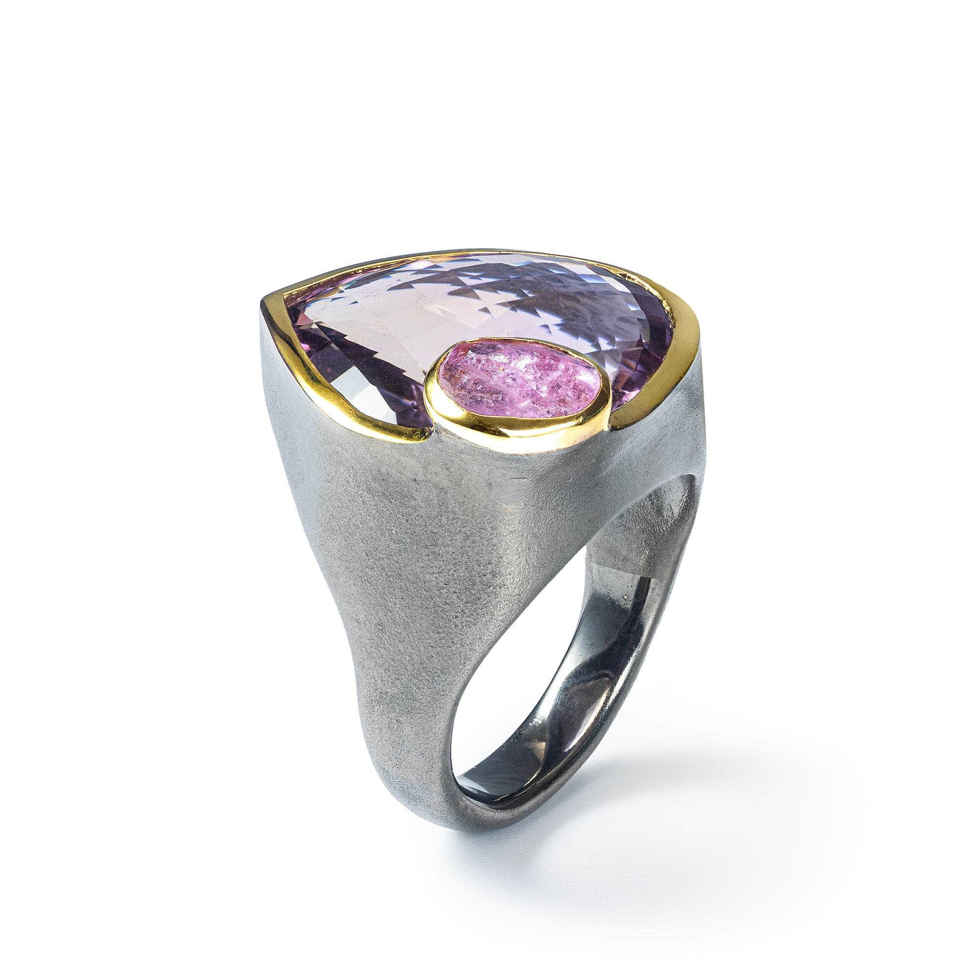 Helder Ametrine and Rough Ruby Ring GERMAN KABIRSKI