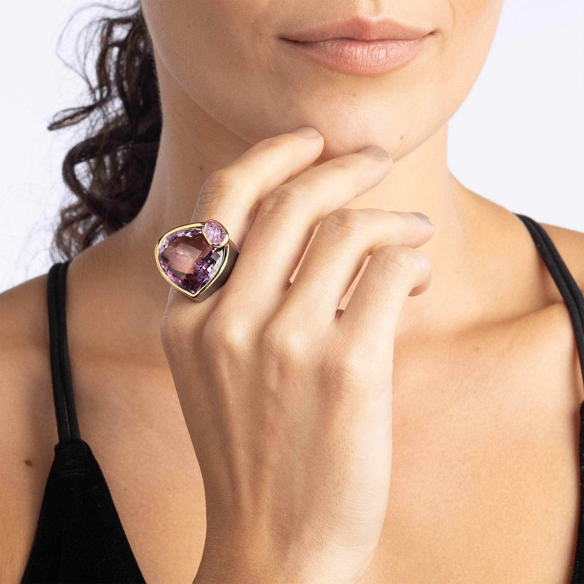 Helder Ametrine and Rough Ruby Ring GERMAN KABIRSKI