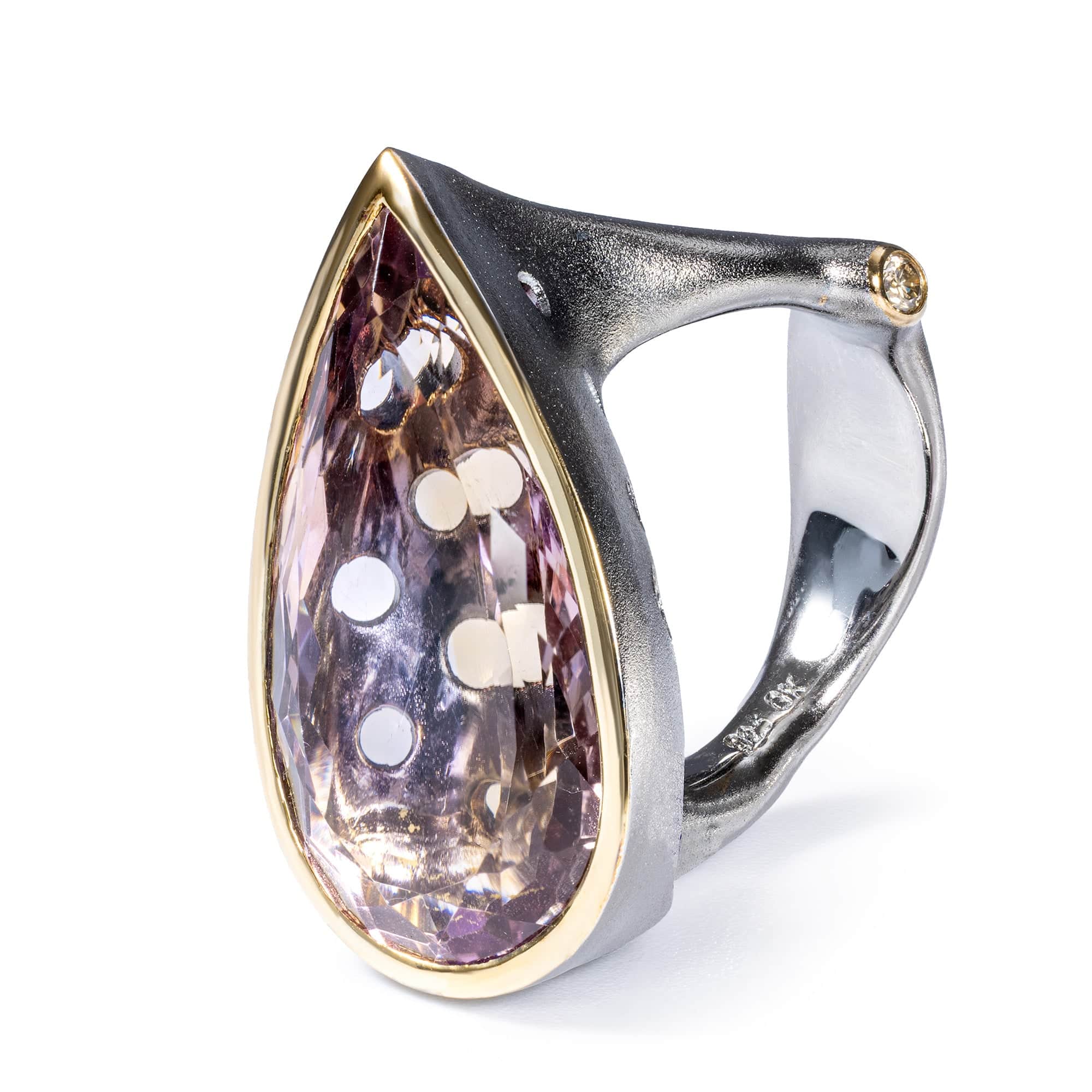 Claro Singular Edition Sterling Silver Ring With Ametrine & Cognac Diamond
