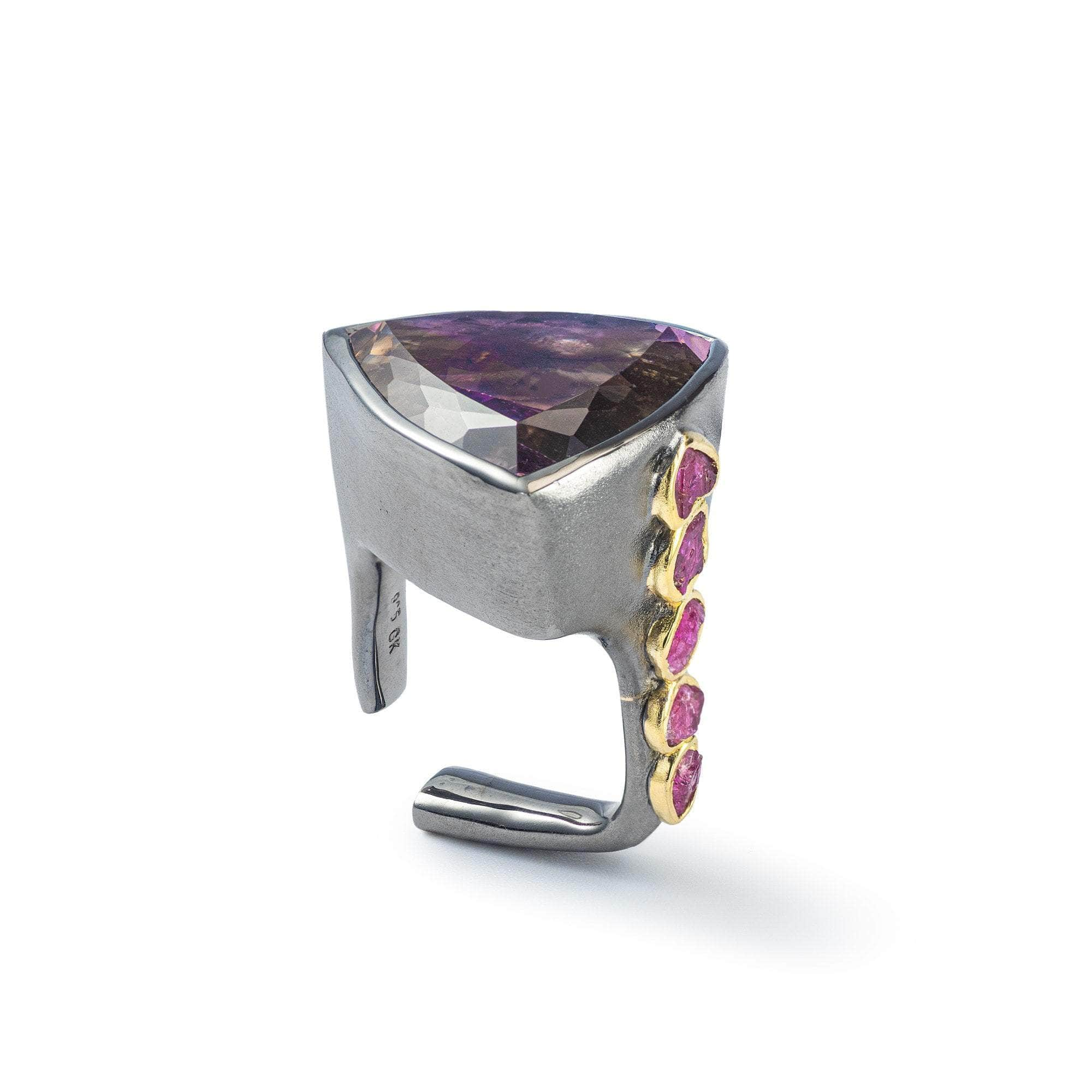 Nyman Ametrine and Rough Ruby Ring GERMAN KABIRSKI